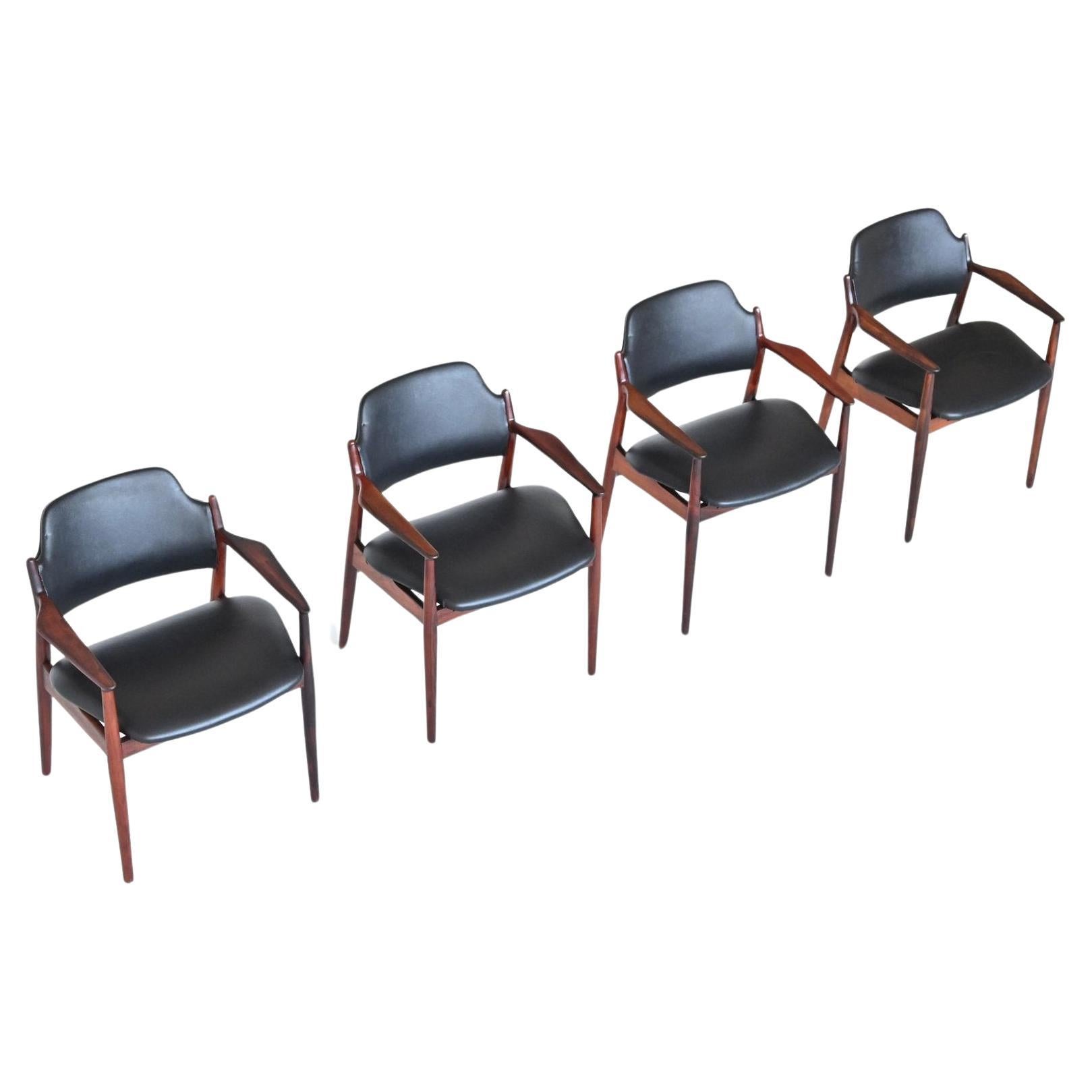 Arne Vodder armchairs model 62A in rosewood Sibast Mobler Denmark 1960 For Sale