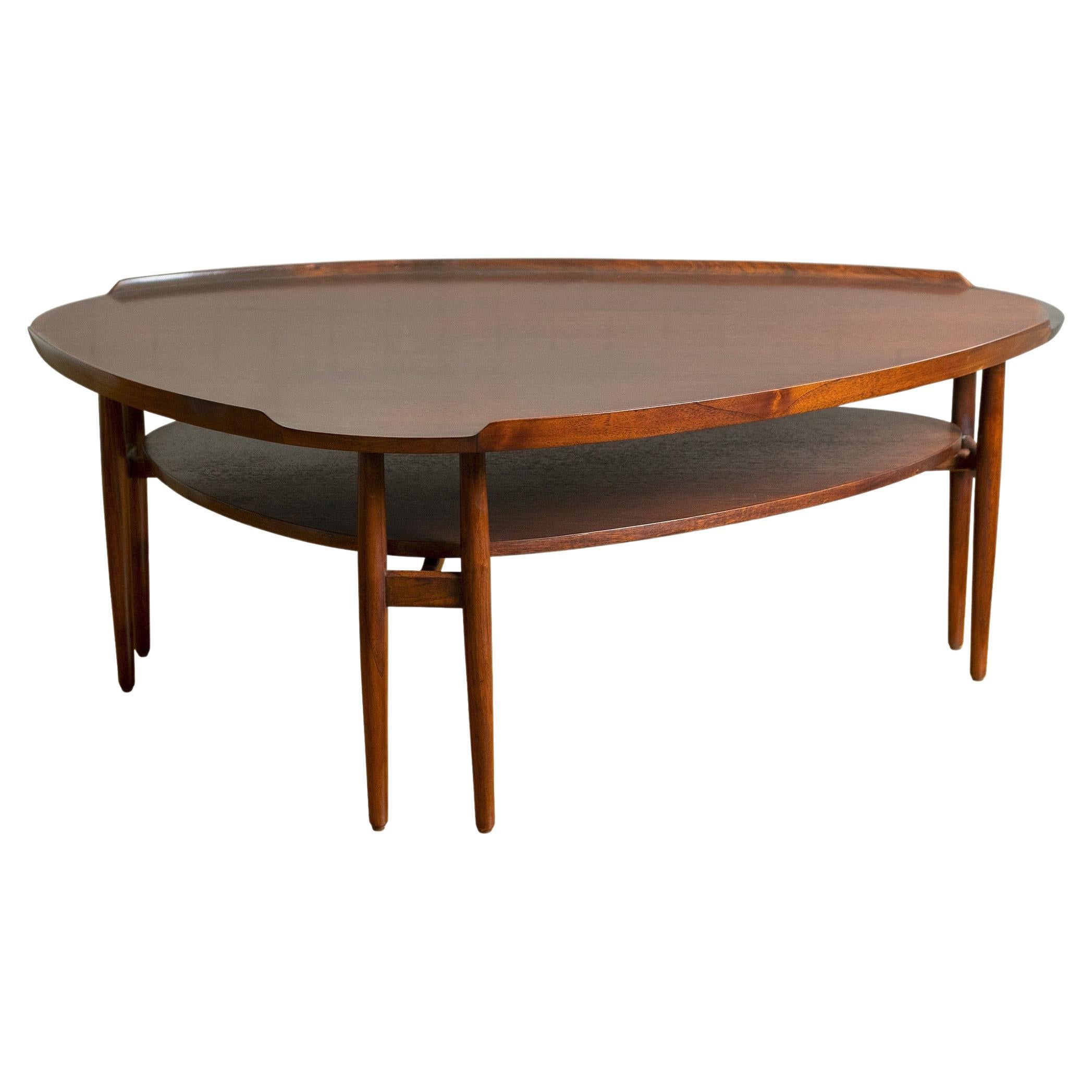 Arne Vodder Asymmetric Coffee Table in Teak Produced in Denmark Mid