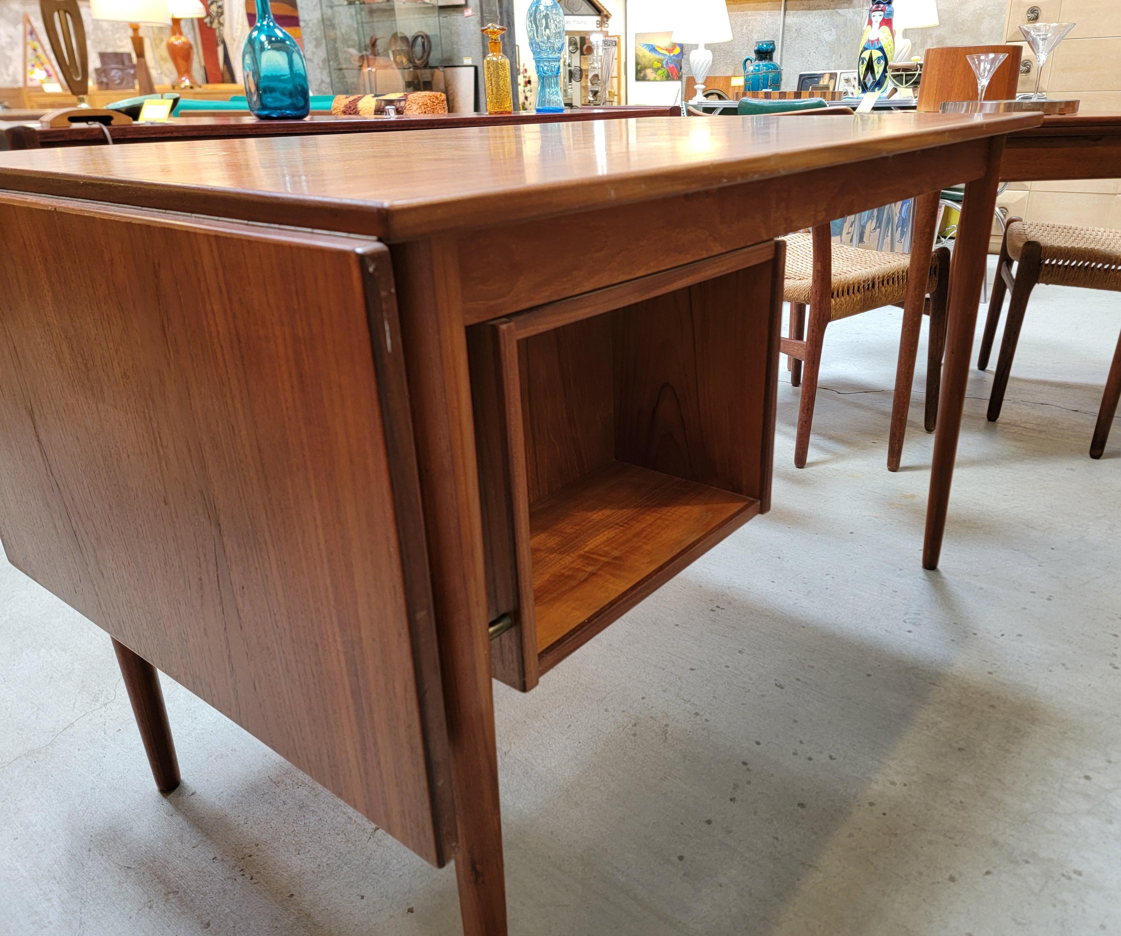 20th Century Arne Vodder Attributed Teak Danish Modern Desk For Sale