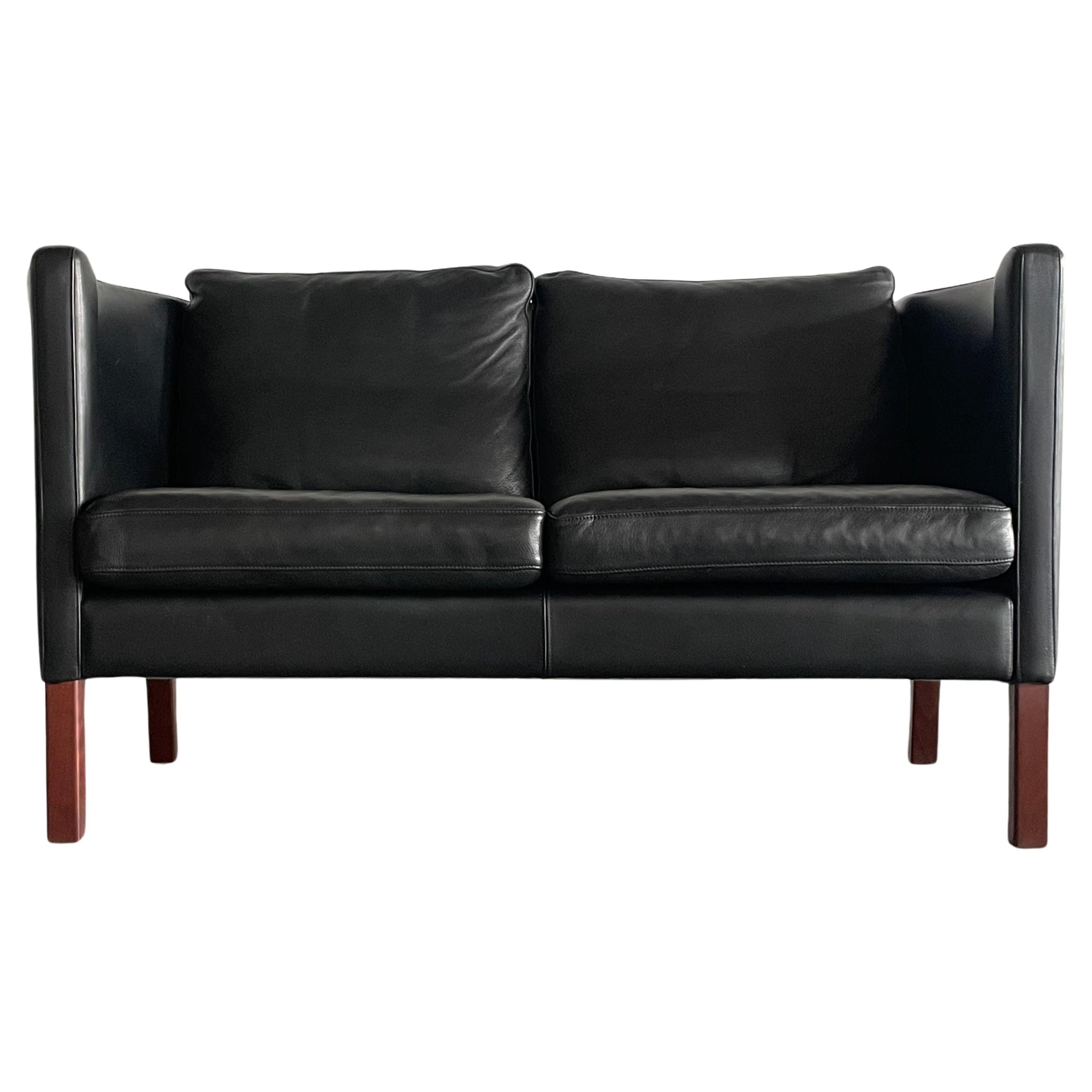 Arne Vodder AV59 Leather Two-seater Sofa for Nielaus For Sale
