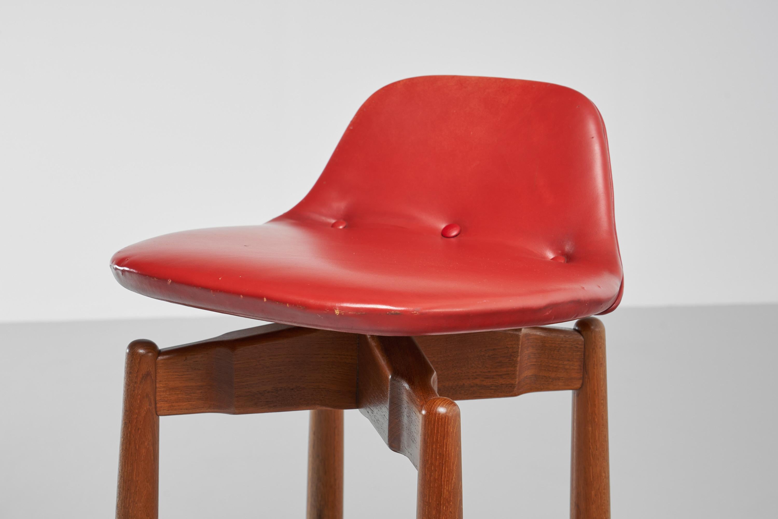 Arne Vodder bar stools model 64 Sibast Denmark 1960 For Sale 1