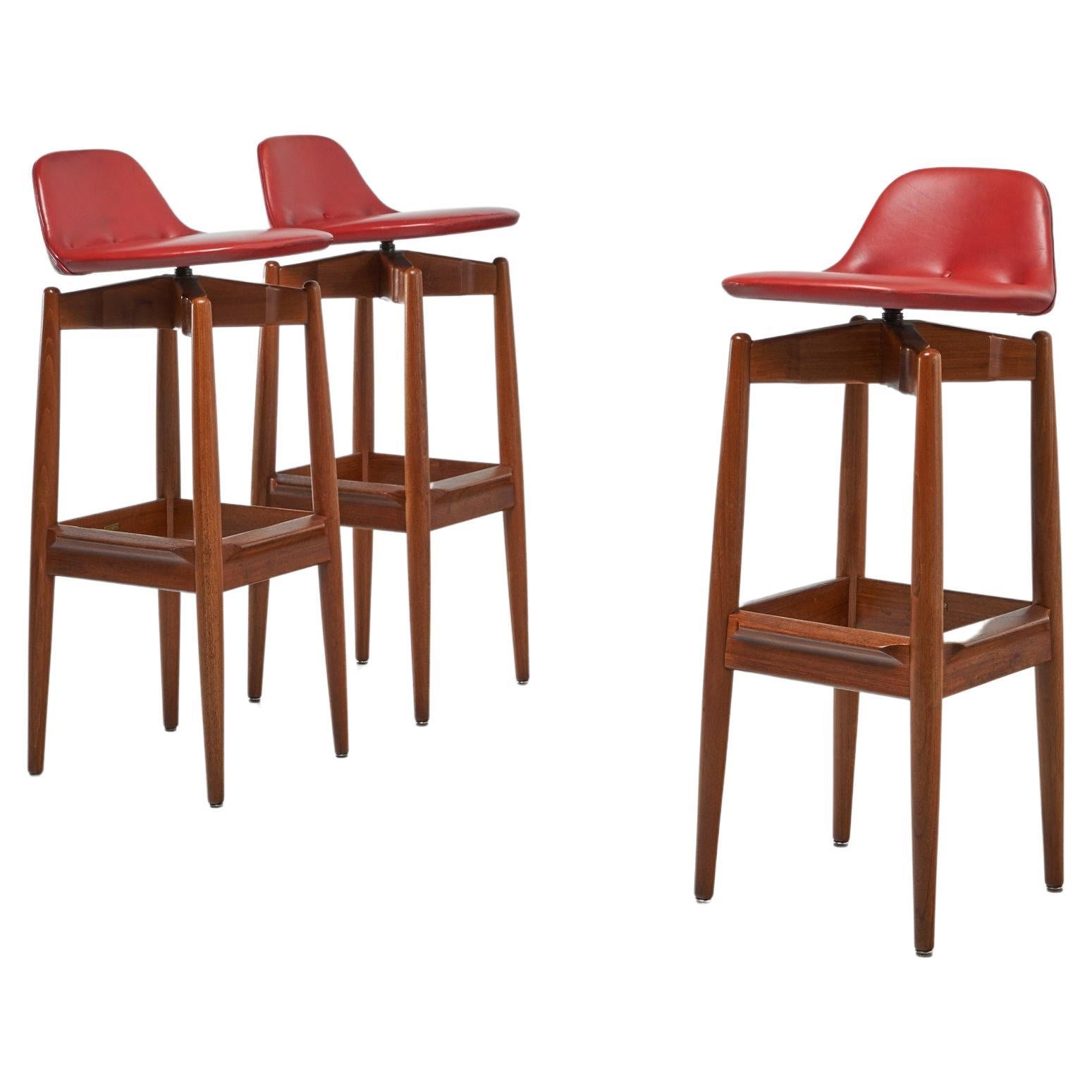 Arne Vodder bar stools model 64 Sibast Denmark 1960 For Sale