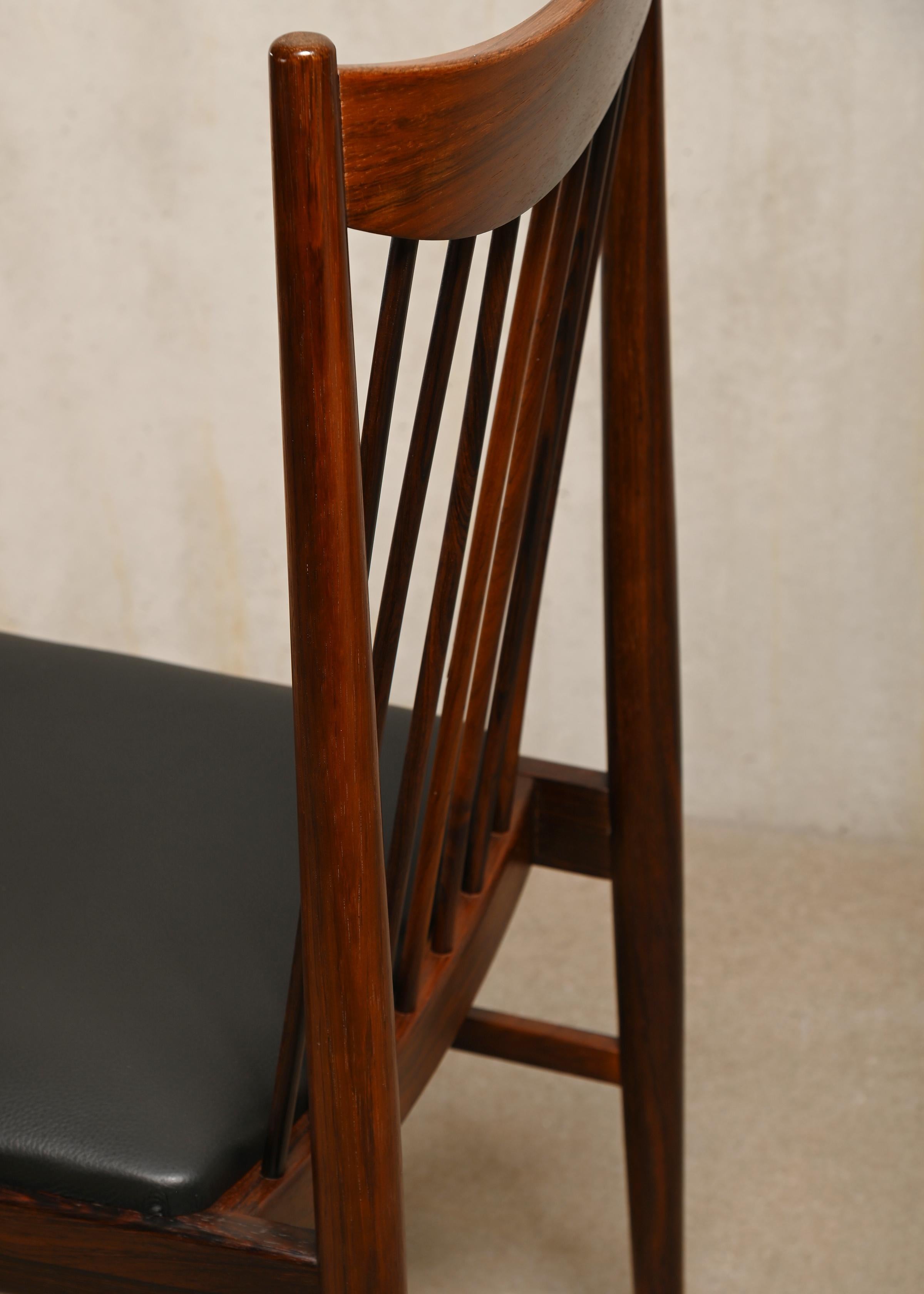 Arne Vodder Brazilian Rosewood Dining Chairs Model 422 for Sibast Furniture 7