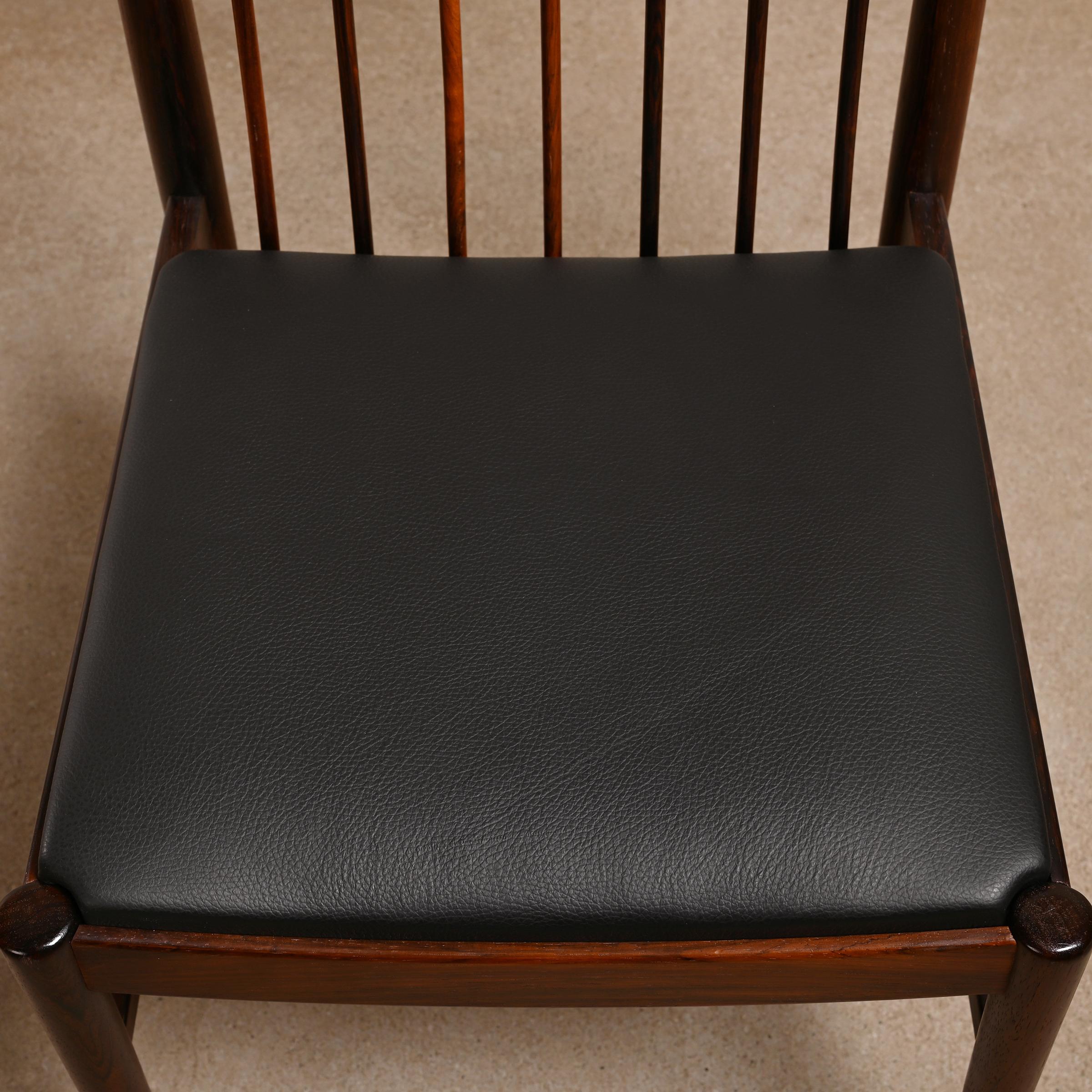 Arne Vodder Brazilian Rosewood Dining Chairs Model 422 for Sibast Furniture 11