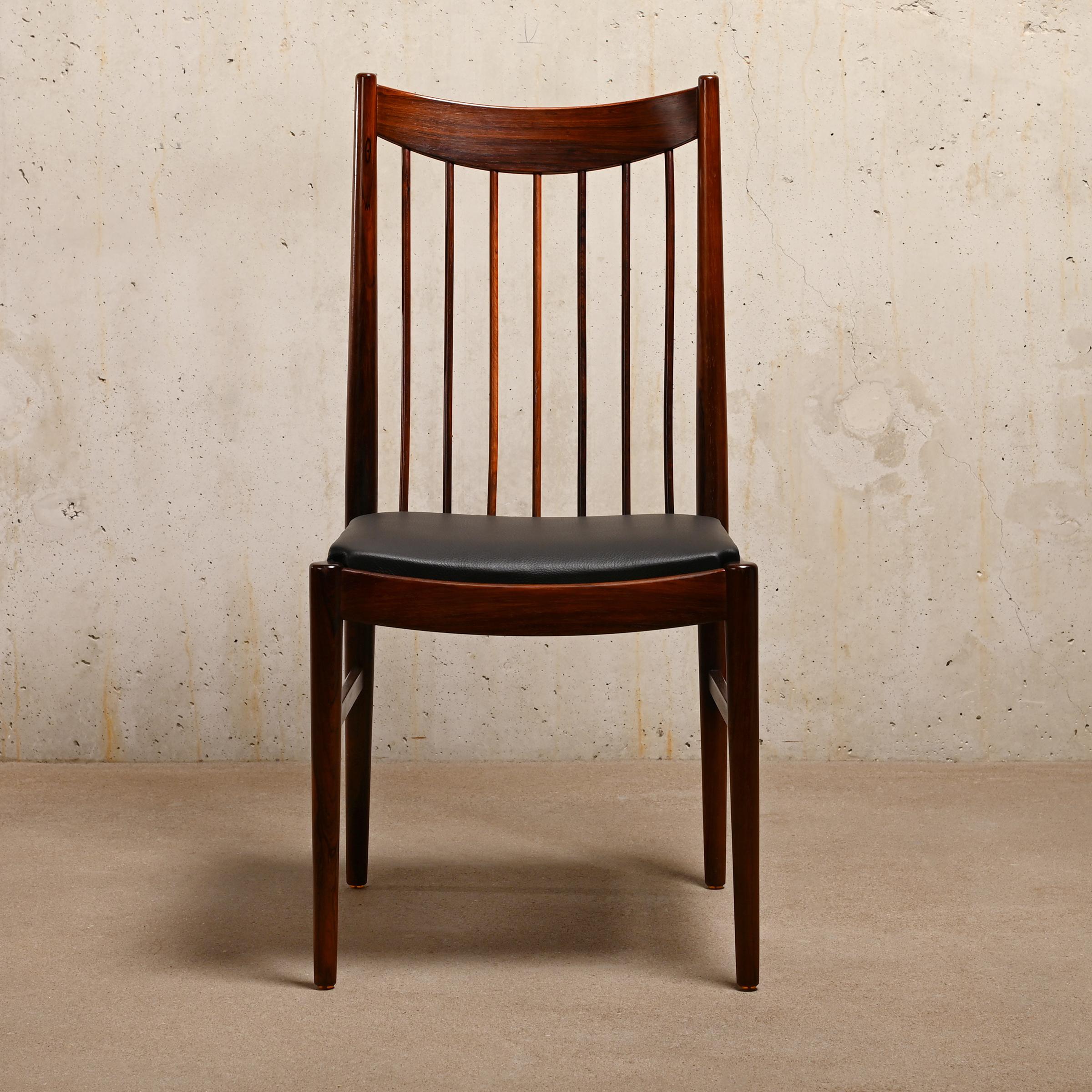 Danish Arne Vodder Brazilian Rosewood Dining Chairs Model 422 for Sibast Furniture