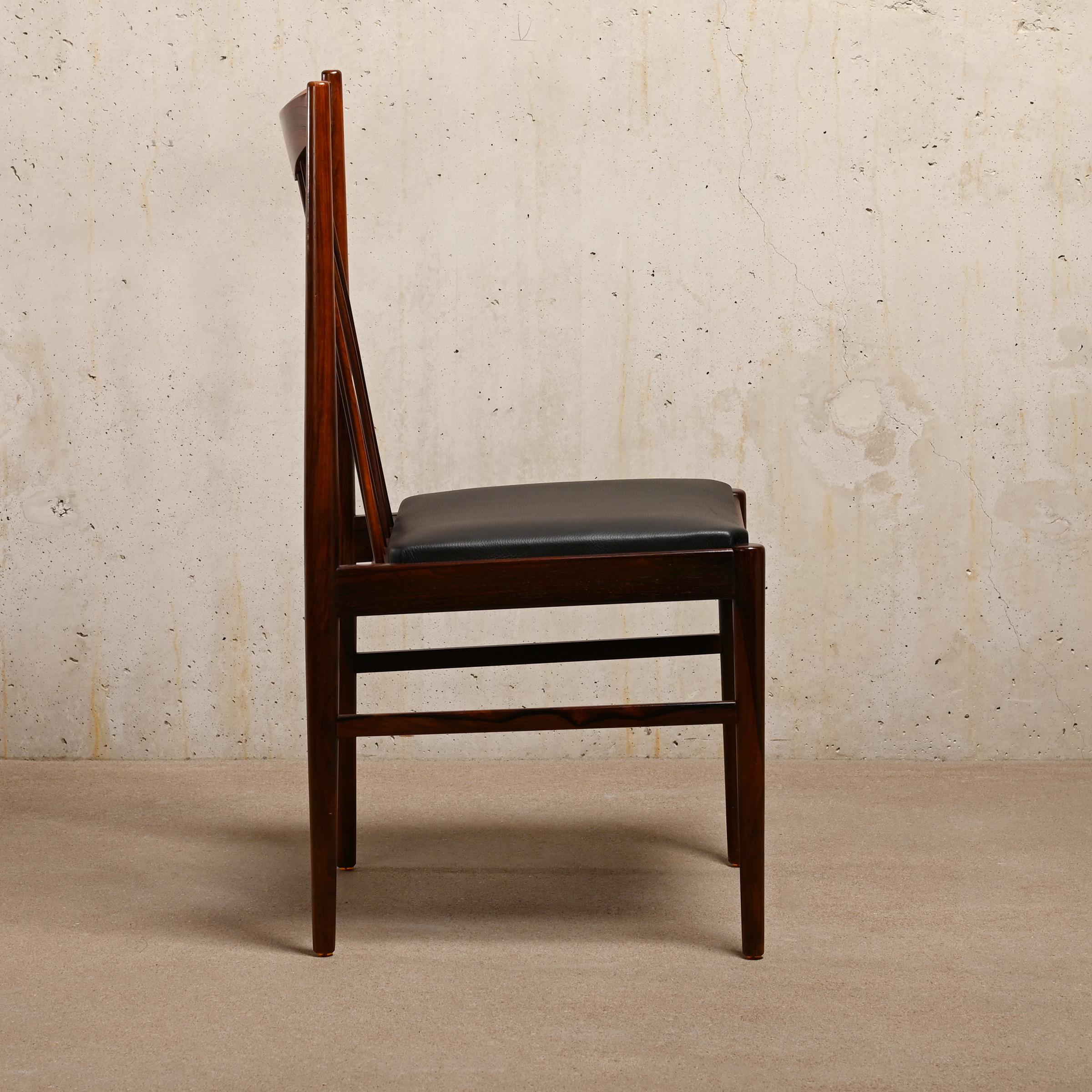 Mid-20th Century Arne Vodder Brazilian Rosewood Dining Chairs Model 422 for Sibast Furniture