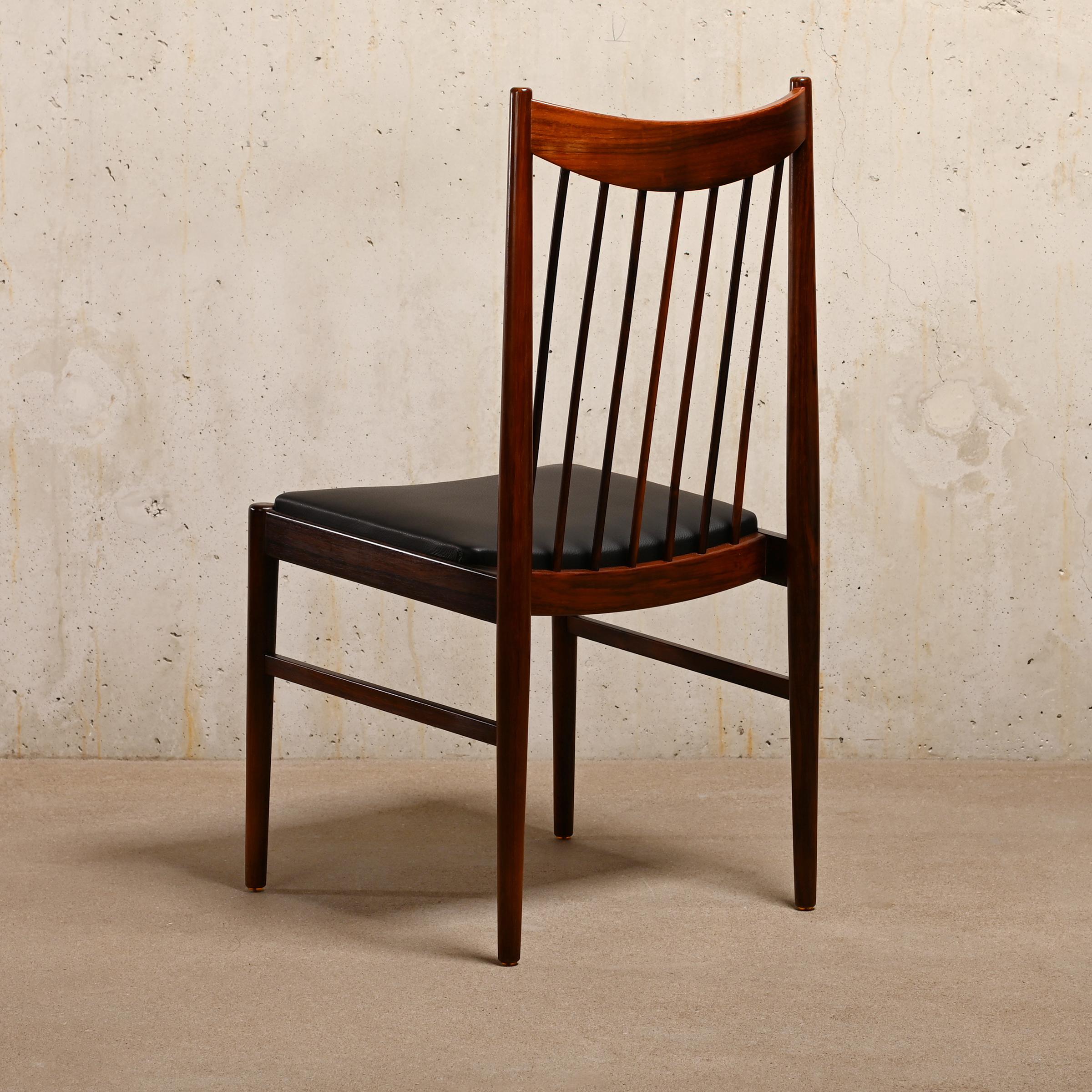 Arne Vodder Brazilian Rosewood Dining Chairs Model 422 for Sibast Furniture 2