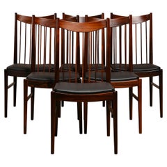 Arne Vodder Brazilian Rosewood Dining Chairs Model 422 for Sibast Furniture