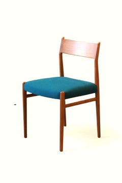 Arne Vodder chair model 418 in teak and green wool upholstery, set of four