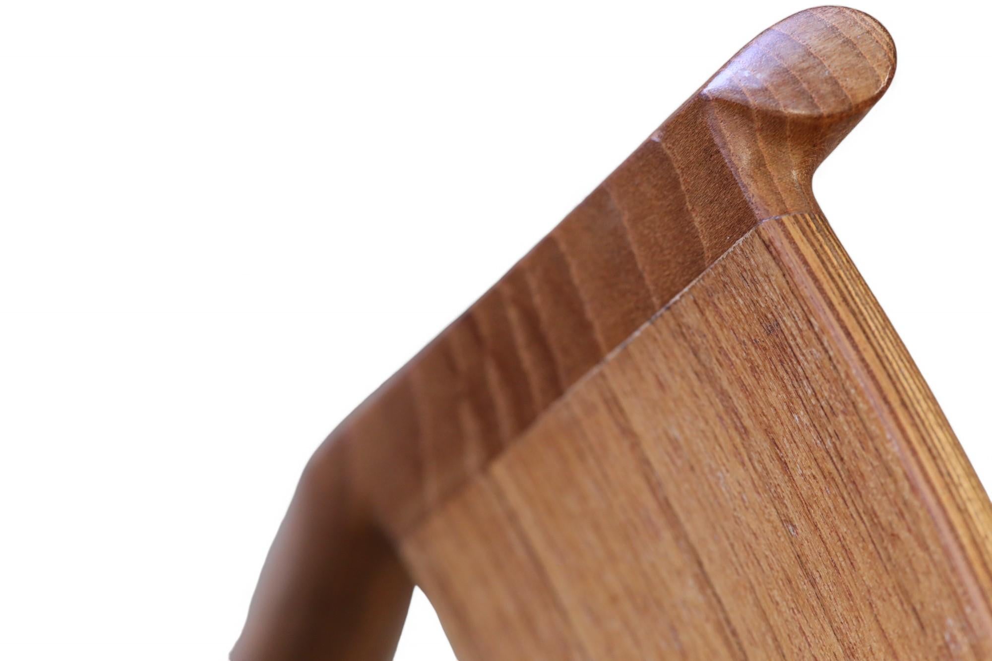 Chaise Arne Vodder modèle 418 avec revêtement en teck et laine verte, lot de quatre Bon état - En vente à Laxå, SE
