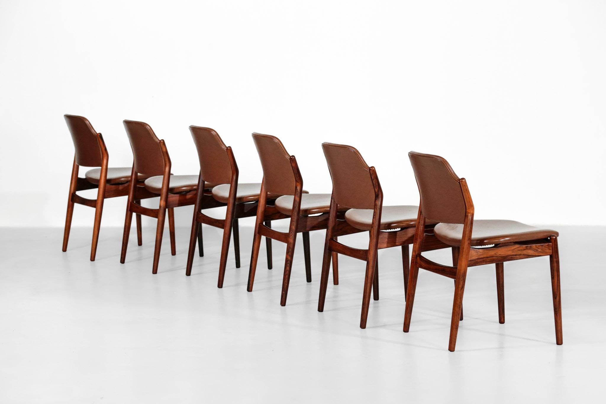Danish Arne Vodder Chairs, Set of 6 in solid wood Denmark For Sale