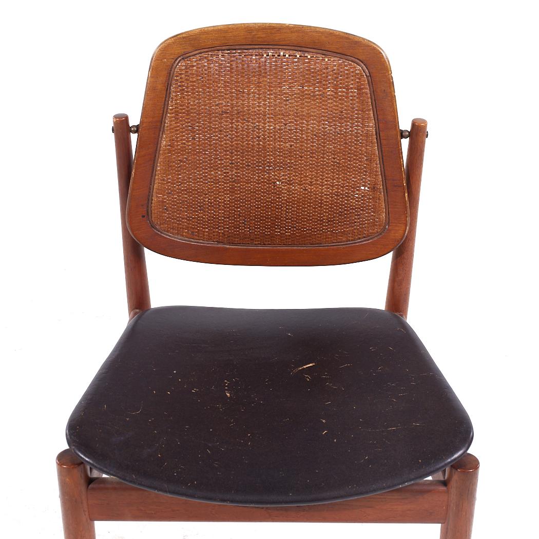Arne Vodder Charles France & Eric Daverkosen MCM Danish Teak and Cane Chairs - 4 For Sale 6