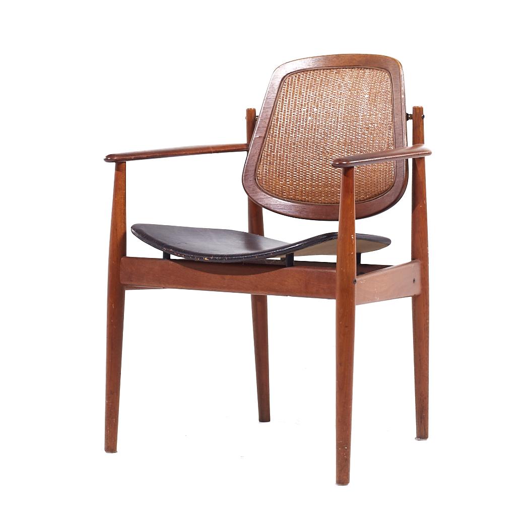 Arne Vodder Charles France & Eric Daverkosen MCM Danish Teak and Cane Chairs - 4 For Sale 9