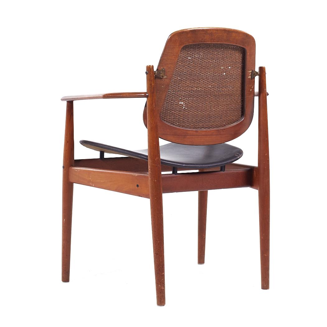 Arne Vodder Charles France & Eric Daverkosen MCM Danish Teak and Cane Chairs - 4 For Sale 12