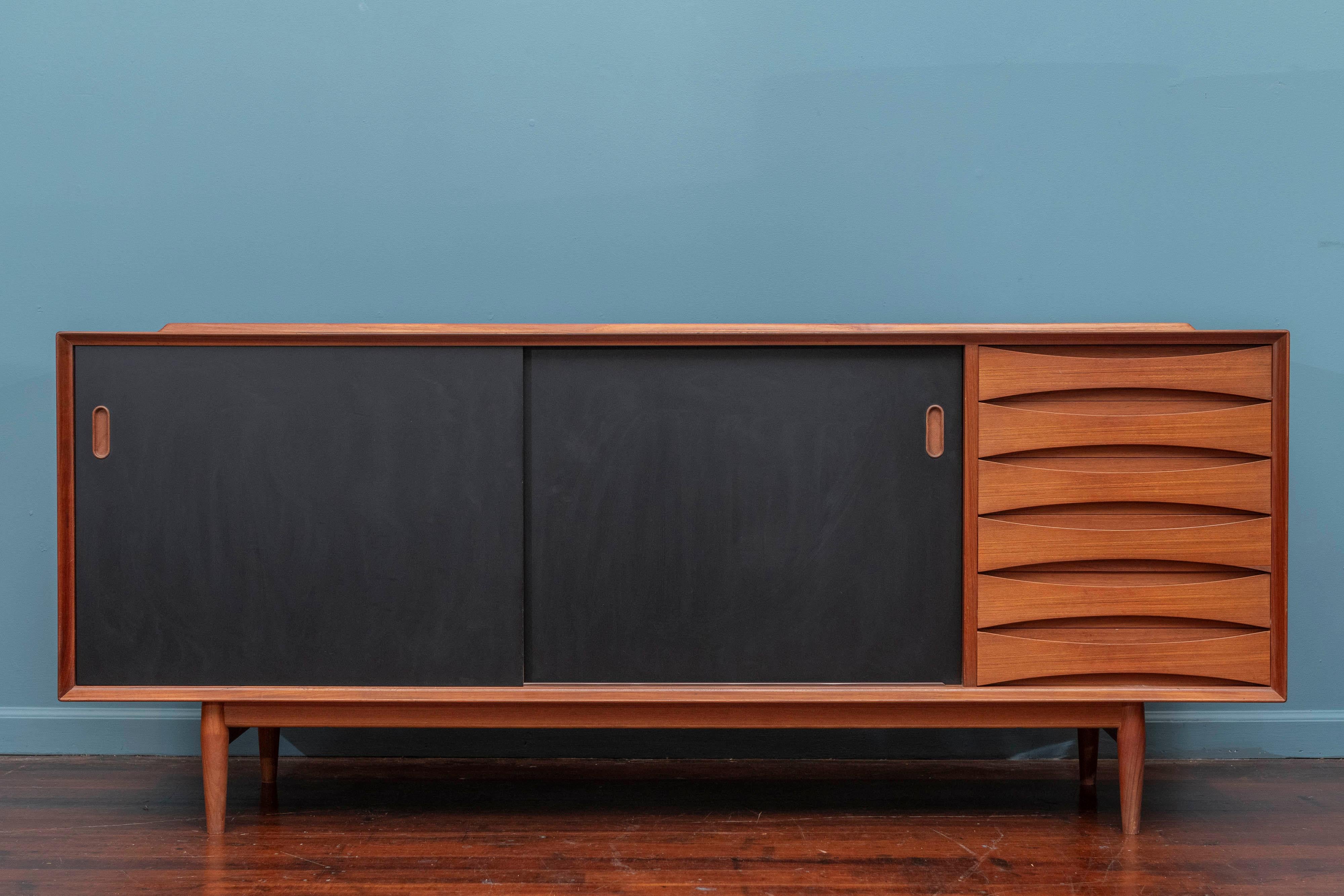 Arne Vodder model 29 credenza for Sibast, Denmark. Iconic design by one of Denmark's masters Arne Vodder's Model 29 credenza. High quality materials and construction techniques featuring adjustable interior shelves and five drawers offering ample