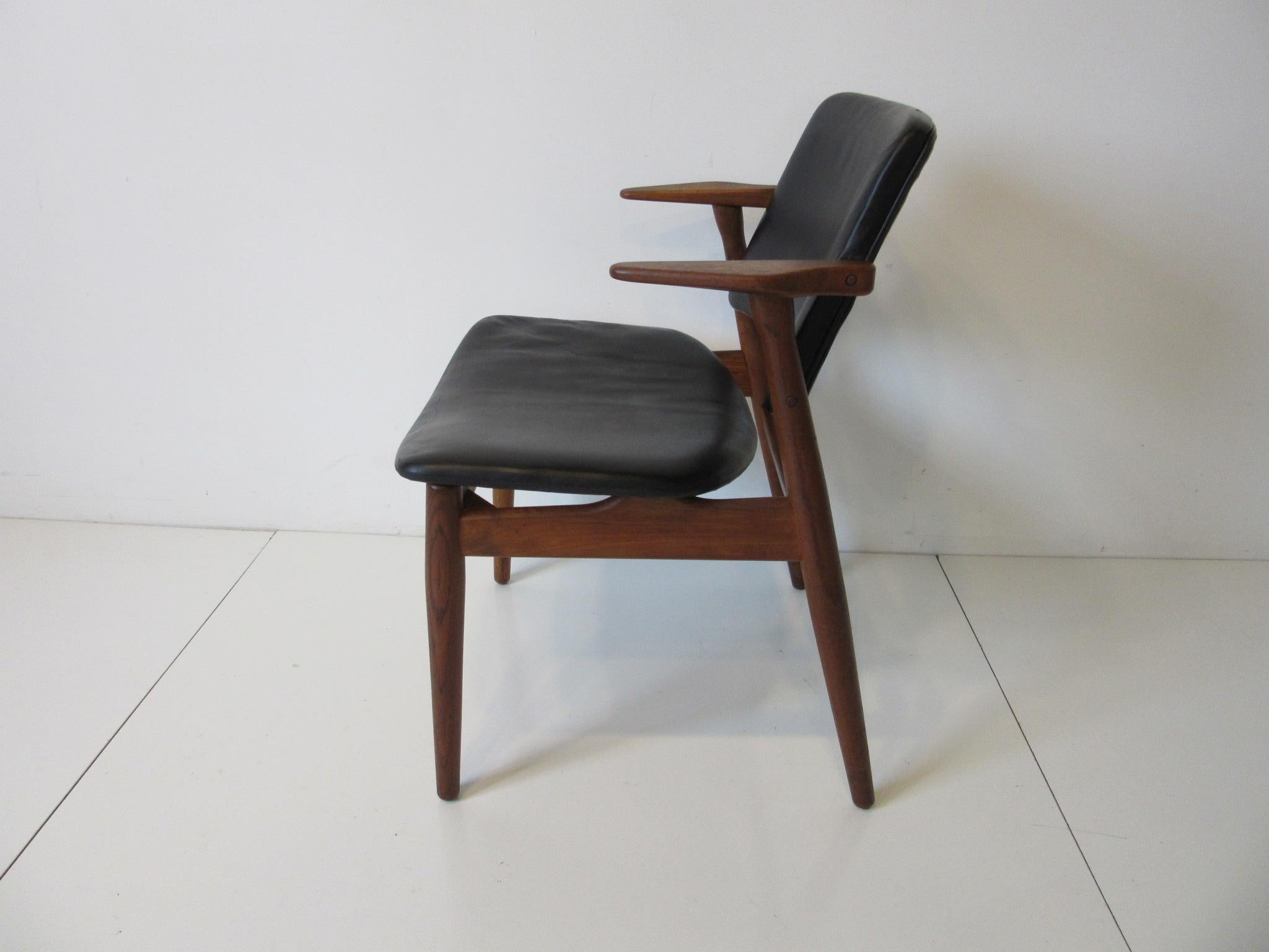 Mid-Century Modern Arne Vodder Danish Chair Teak / Leather for Helge Sibast