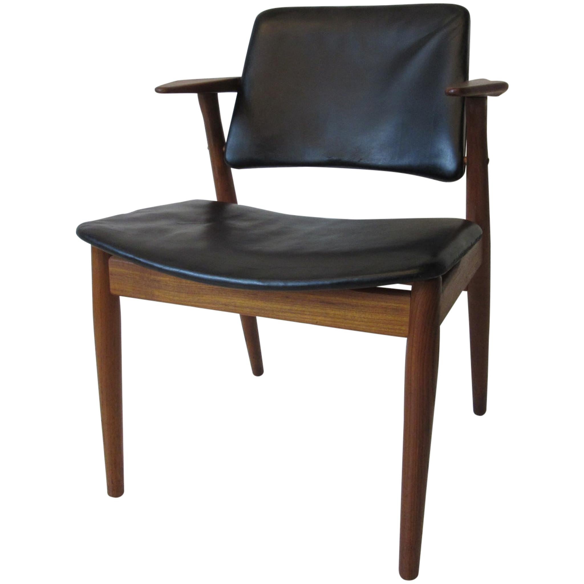 Arne Vodder Danish Chair Teak / Leather for Helge Sibast