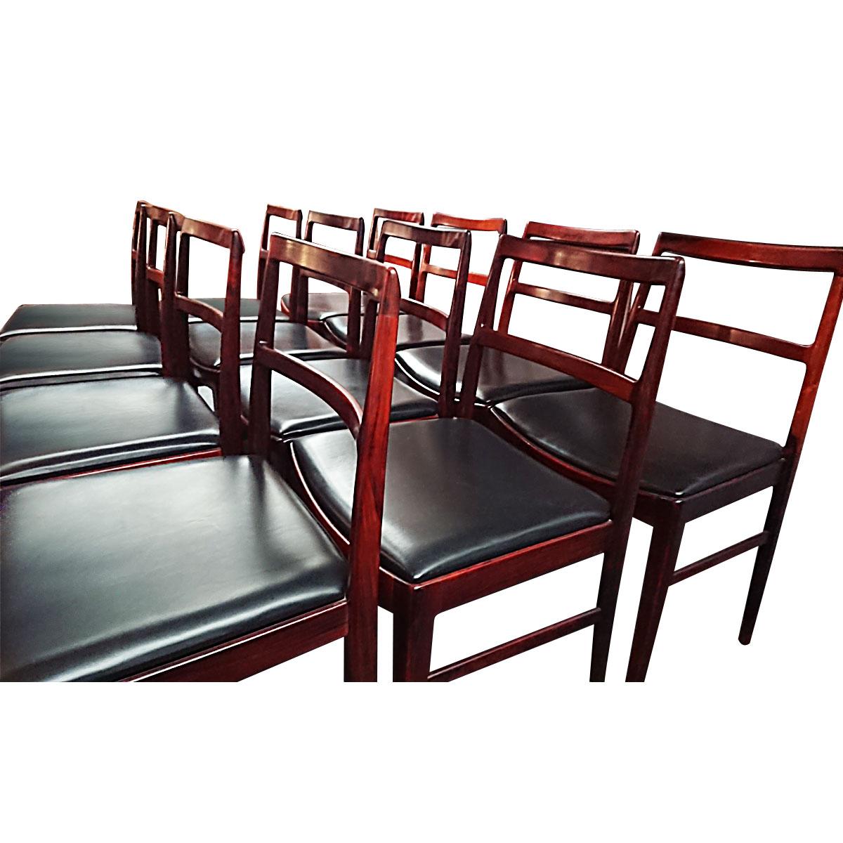Arne Vodder Danish Midcentury 201 Rosewood Dining Table with Twelve 430 Chairs 7