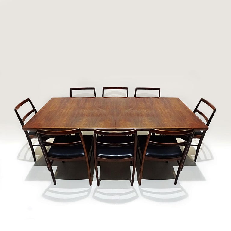 Arne Vodder Danish Midcentury 201 Rosewood Dining Table with Twelve 430 Chairs 2
