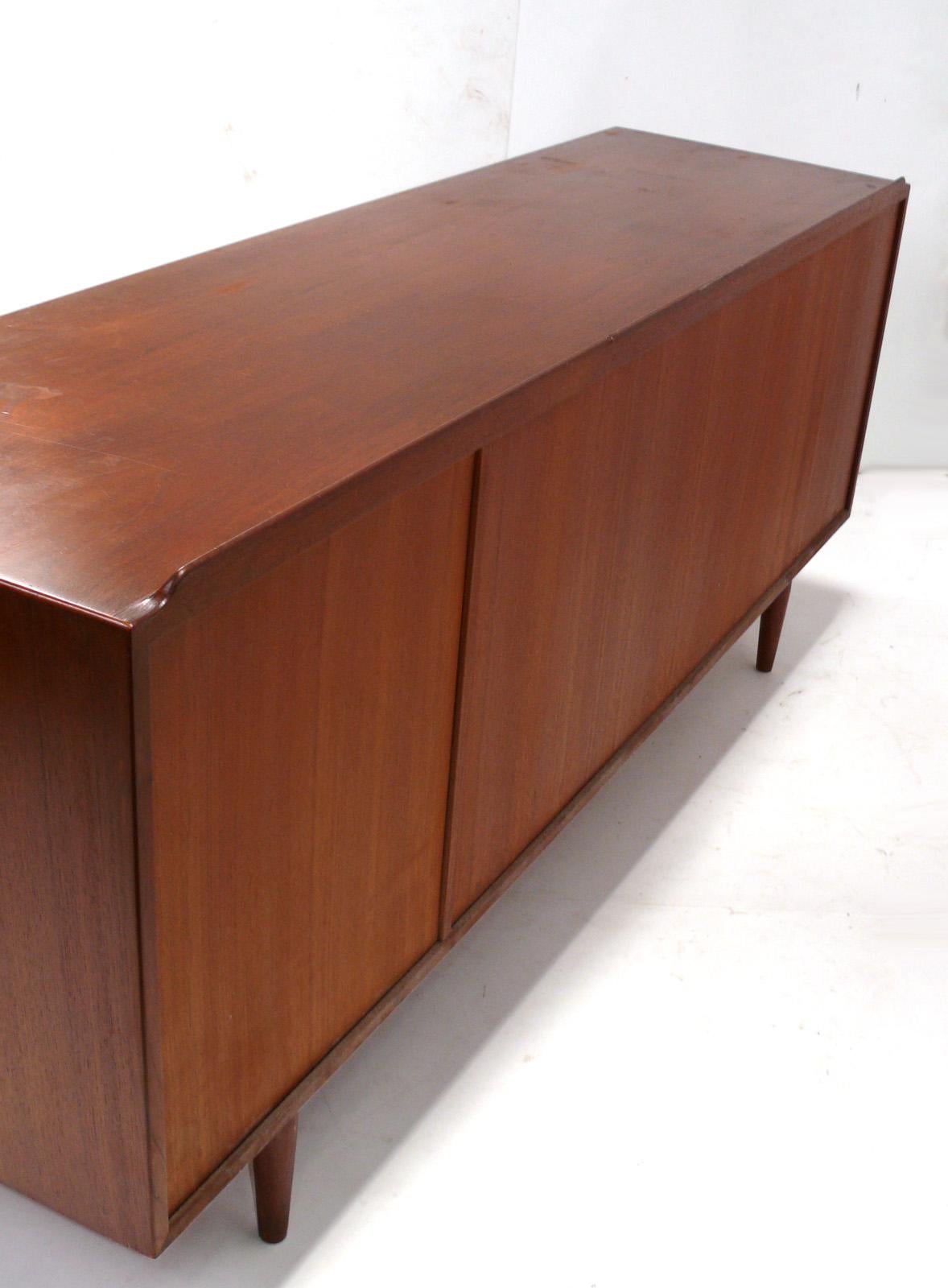 Mid-20th Century Arne Vodder Danish Modern Credenza with Reversible Black Doors - Refinished For Sale