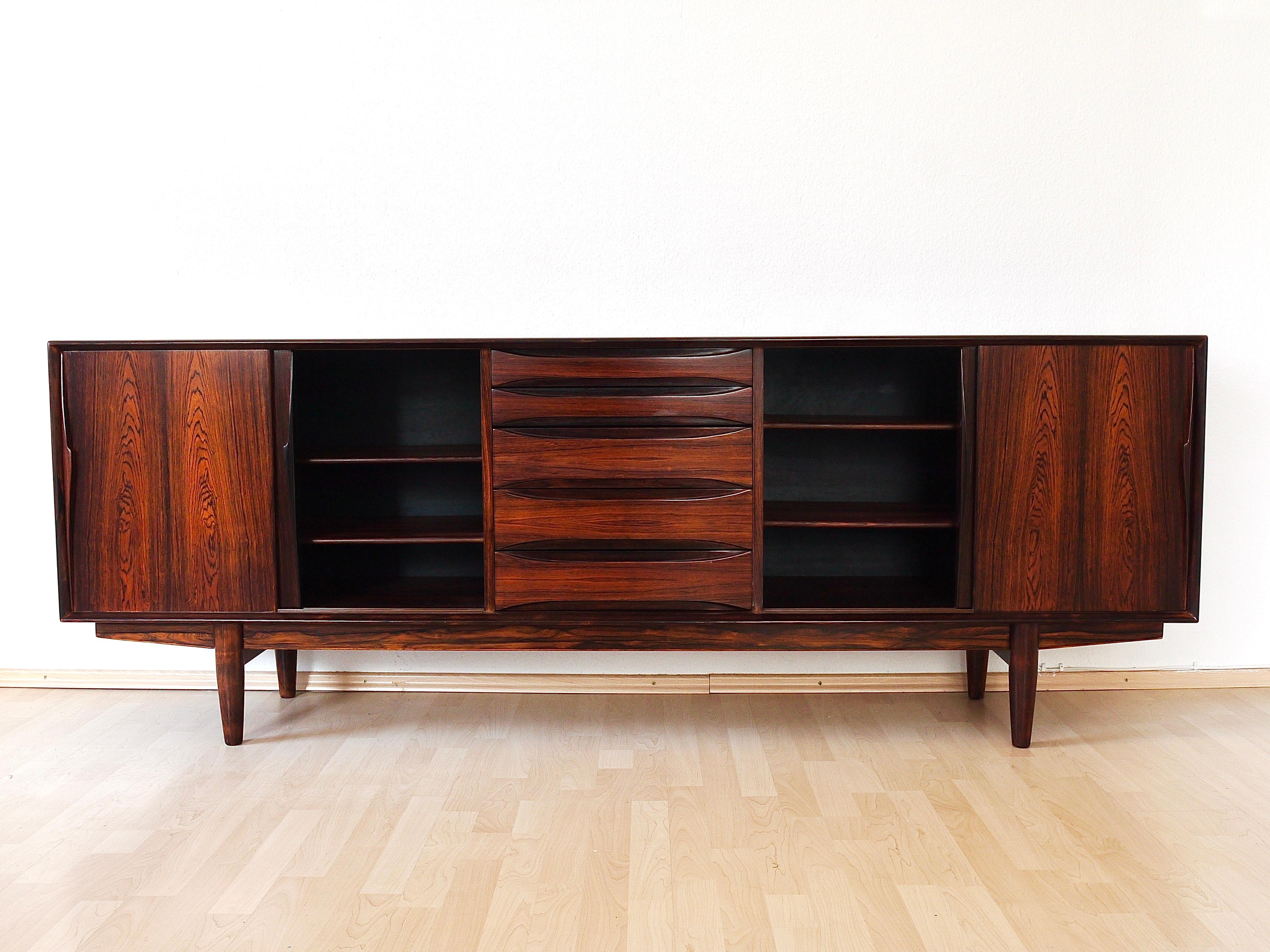 Mid-Century Modern Arne Vodder Danish Modern Rosewood Sideboard or Credenza by Skovby Møbelfabrik