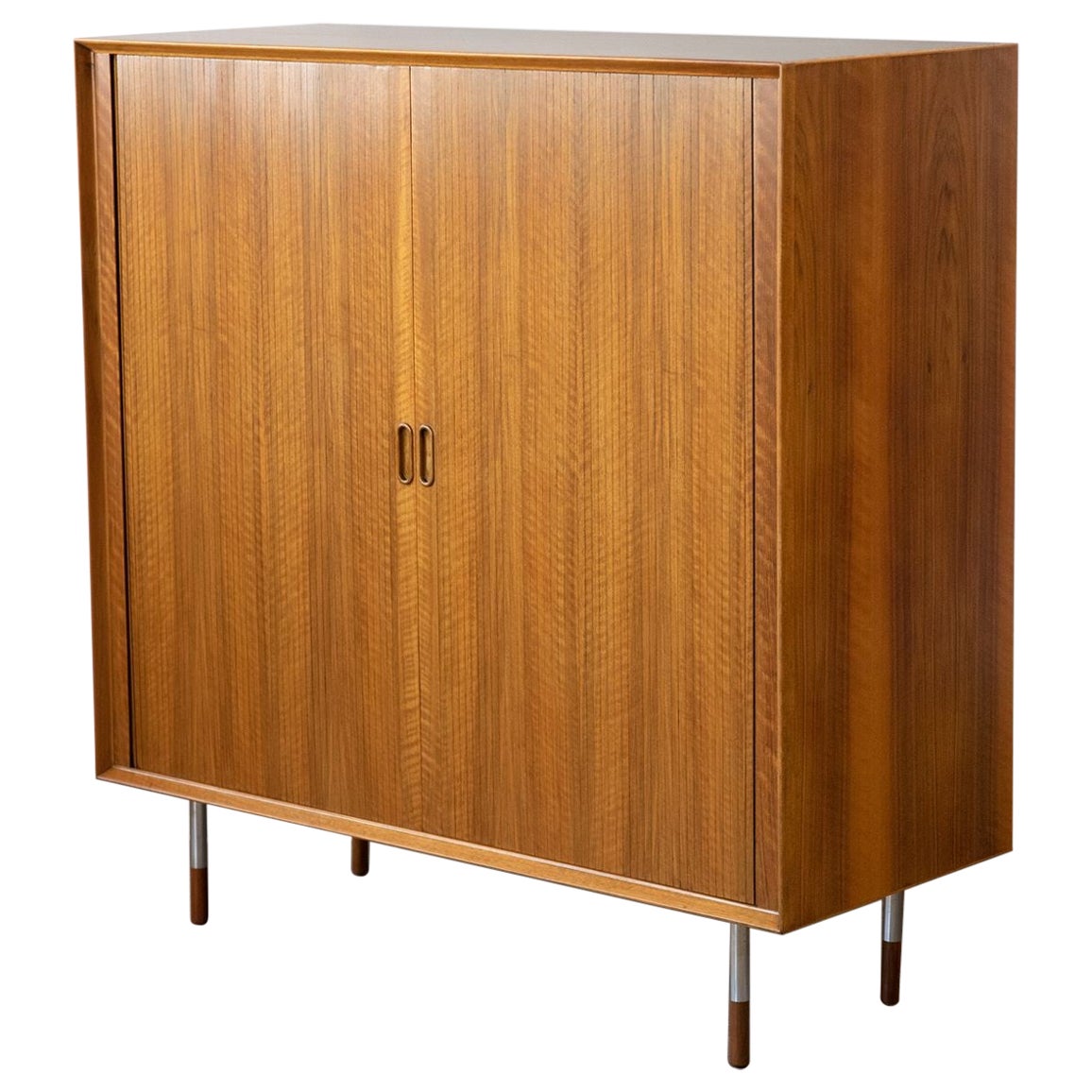 Arne Vodder Danish Modern Tambour Door Cabinet in Teak for Sibast, 1950s
