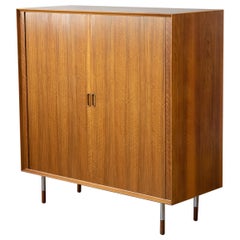 Arne Vodder meuble de rangement moderne danois à portes tambour en teck pour Sibast, années 1950