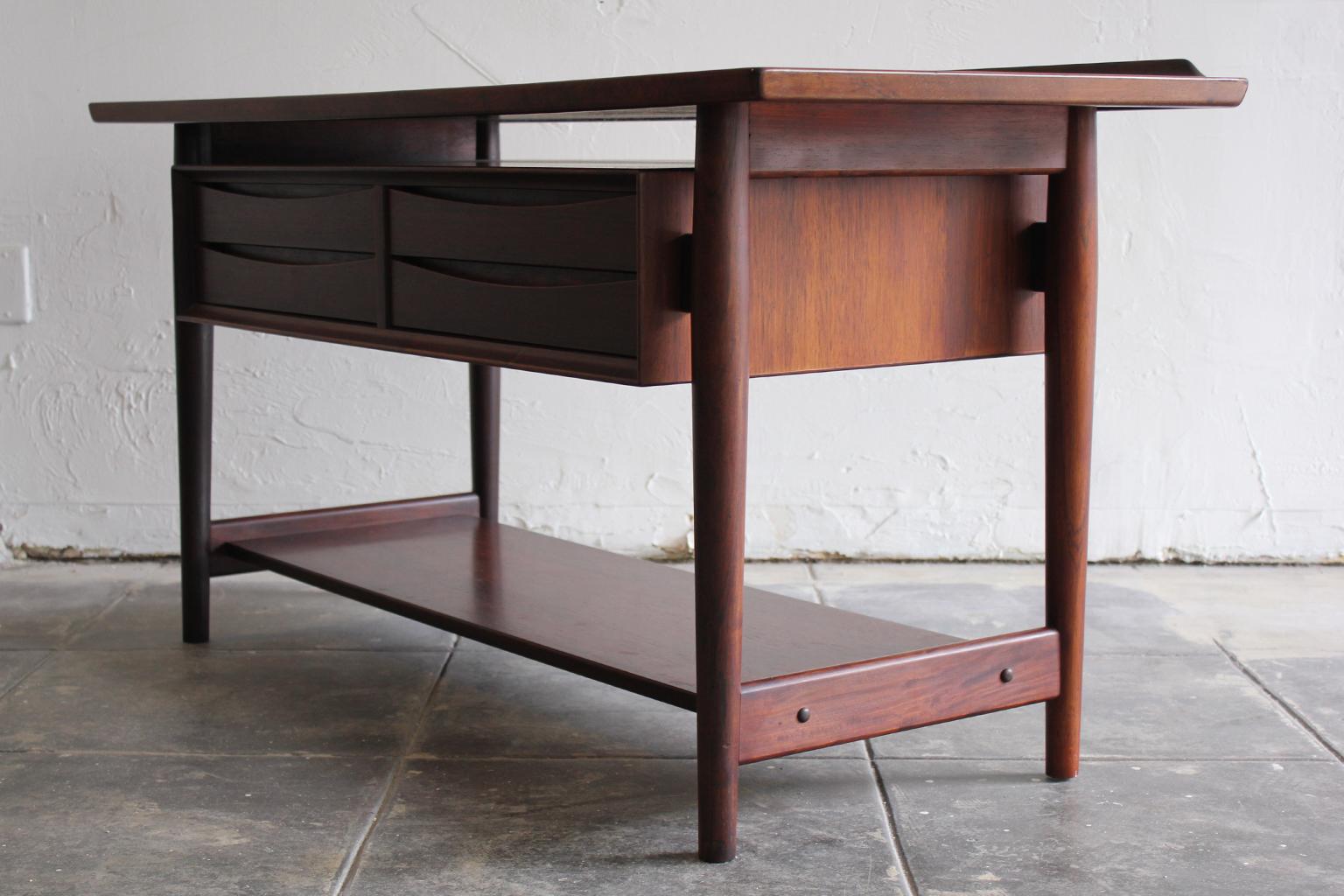 Arne Vodder Danish Rosewood Console Entryway Table for Sibast 3