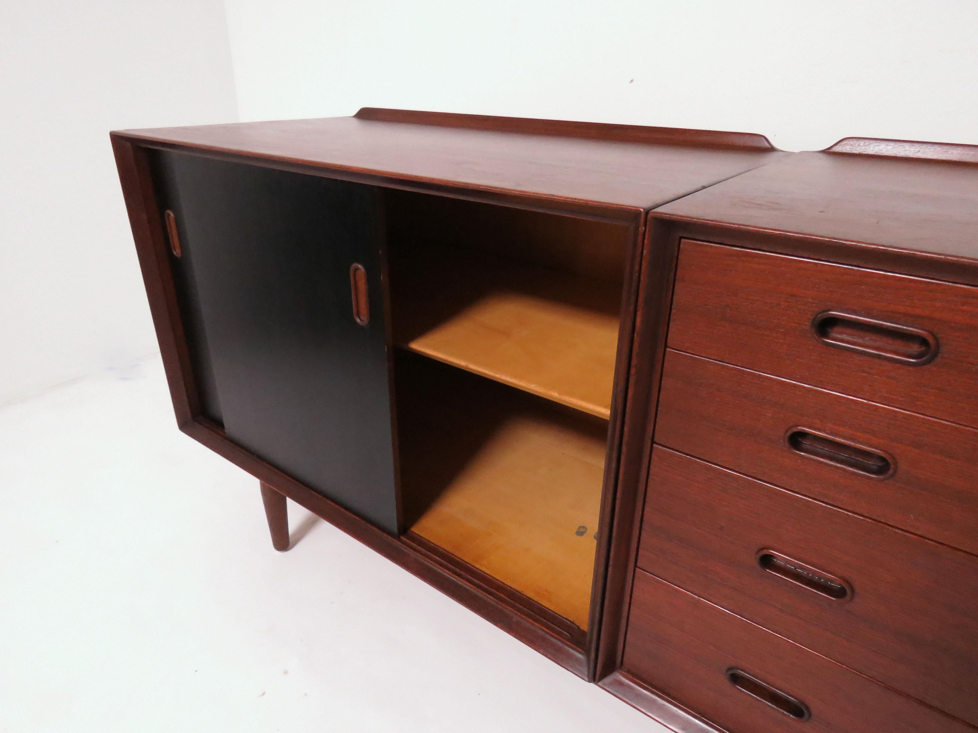 Arne Vodder Danish Teak Credenza for Sibast with Reversible Doors, circa 1960s 6