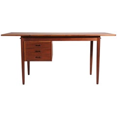 Arne Vodder Danish Teak Drop-Leaf Expandable Desk
