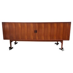 Arne Vodder Danish Teak Tamboured Door Credenza