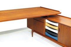 Arne Vodder Desk Executive Desk with Credenza in Teak
