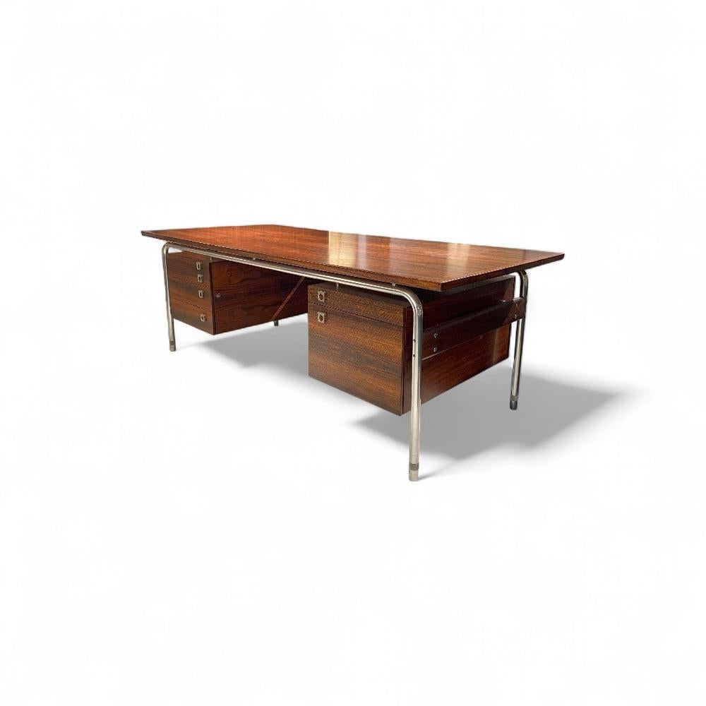 Mid-Century moderno Scrivania Arne Vodder per Sibast - Palissandro e metallo in vendita