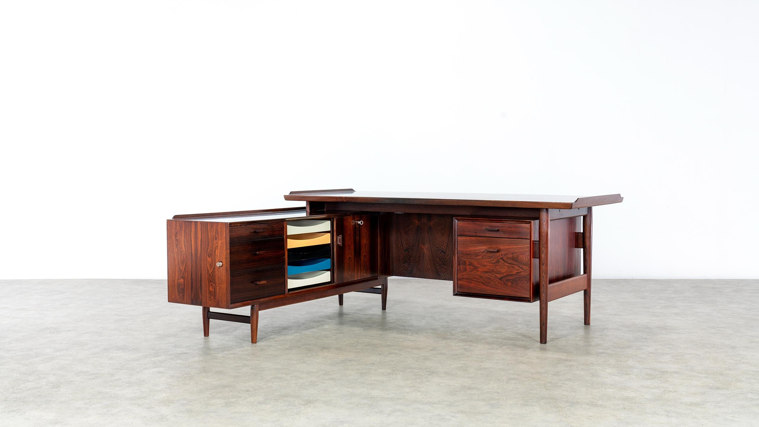 Arne Vodder Desk & Sideboard Rio Rosewood, 1955 by Sibast Møbelfrabrik, Denmark 1