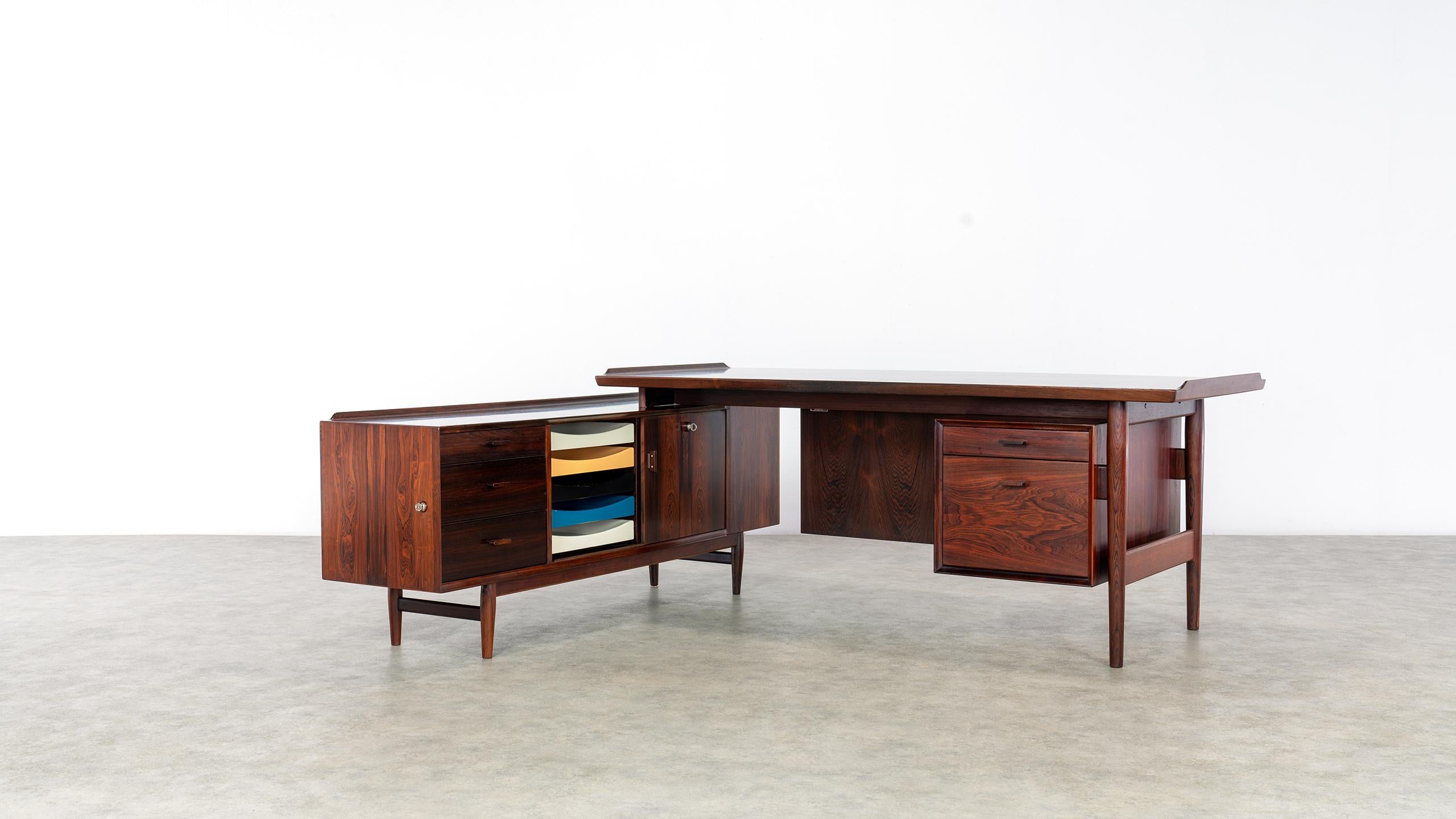 Arne Vodder Desk & Sideboard Rio Rosewood, 1955 by Sibast Møbelfrabrik, Denmark 2