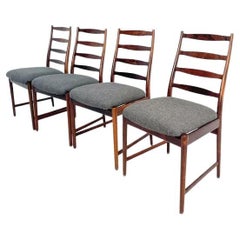 Arne Vodder Dining Chairs in Rosewood and Dark Grey Fabric