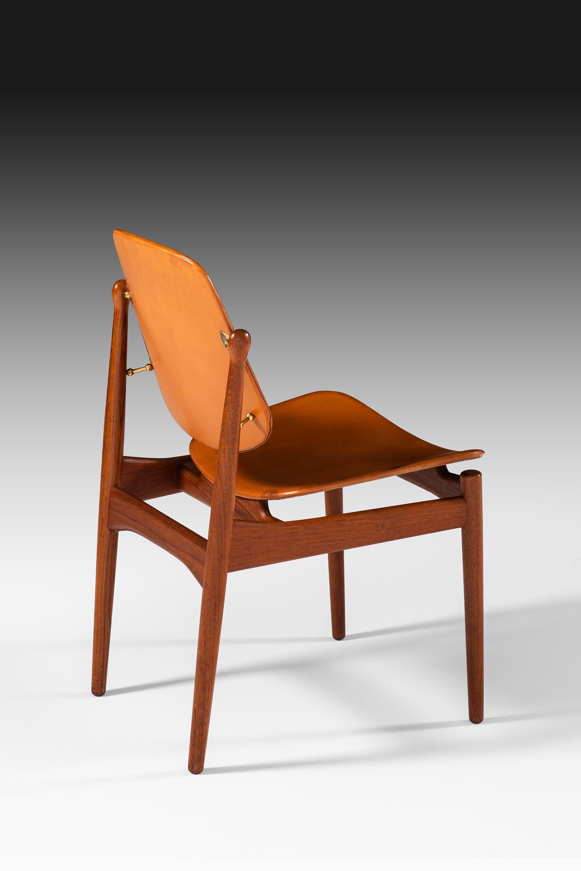 Brass Arne Vodder Dining Chairs Model 203 by France & Daverkosen in Denmark For Sale