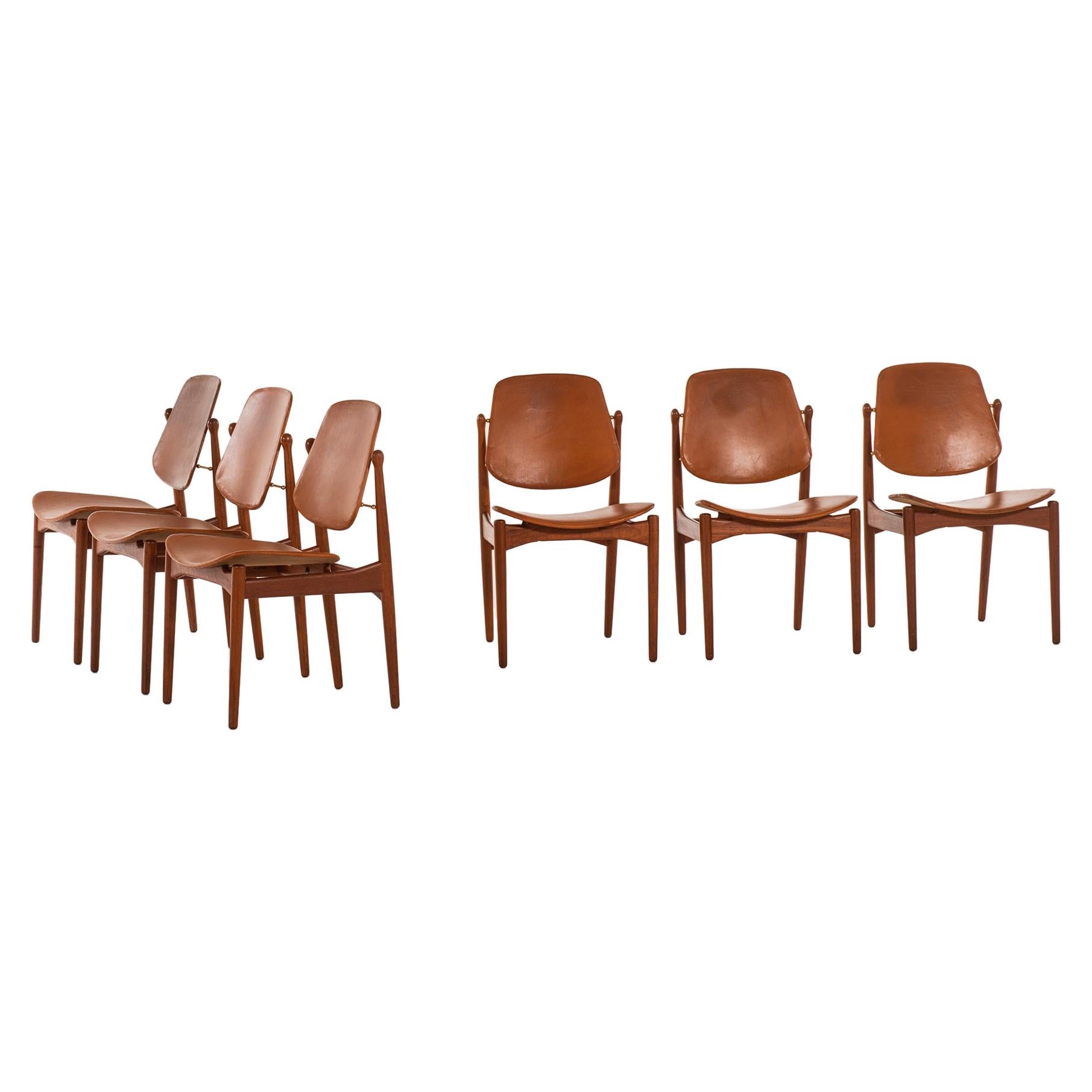 Arne Vodder Dining Chairs Model 203 by France & Daverkosen in Denmark For Sale