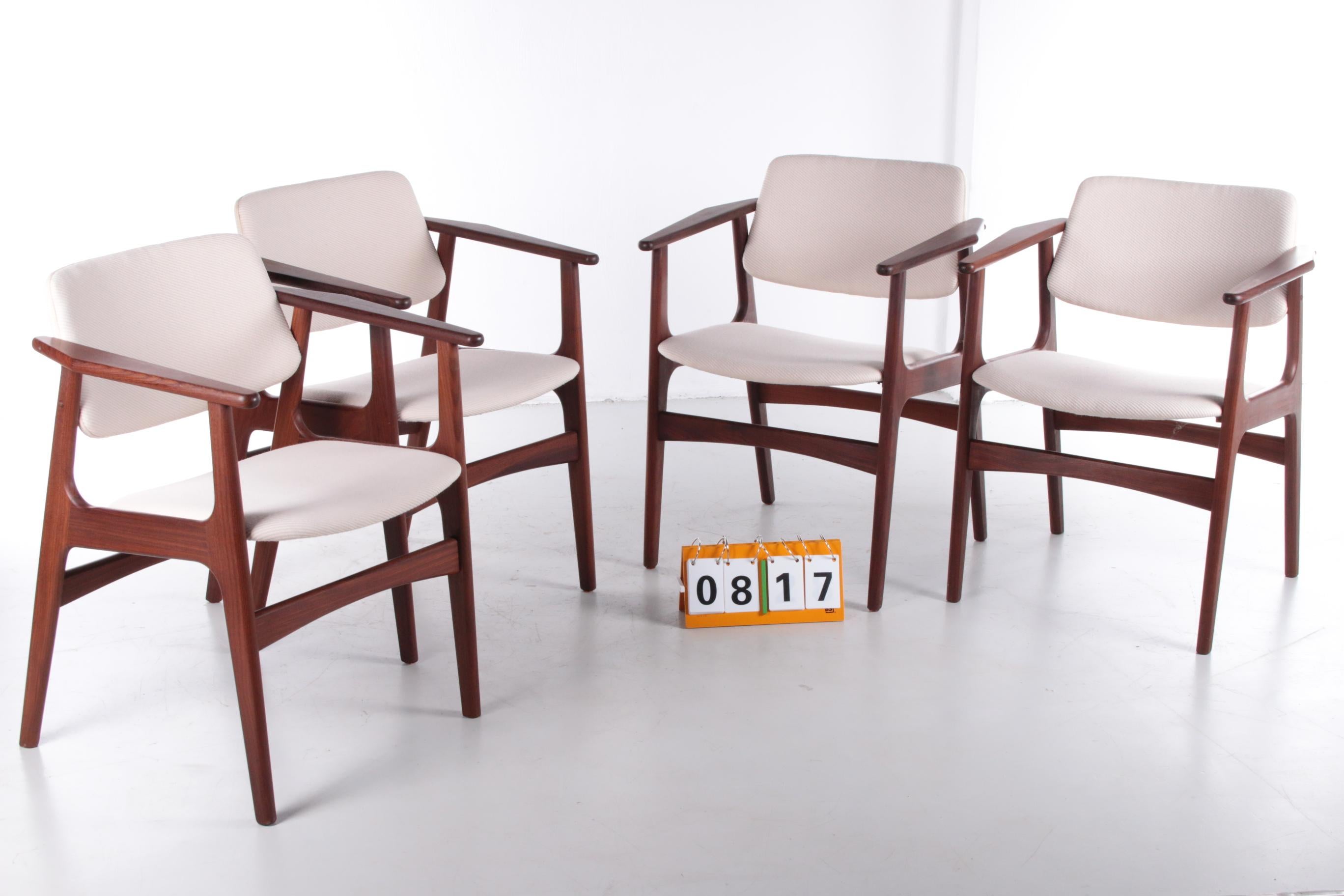 Mid-Century Modern Arne Vodder Dining Room Chairs Set of 4 Denmark 60s