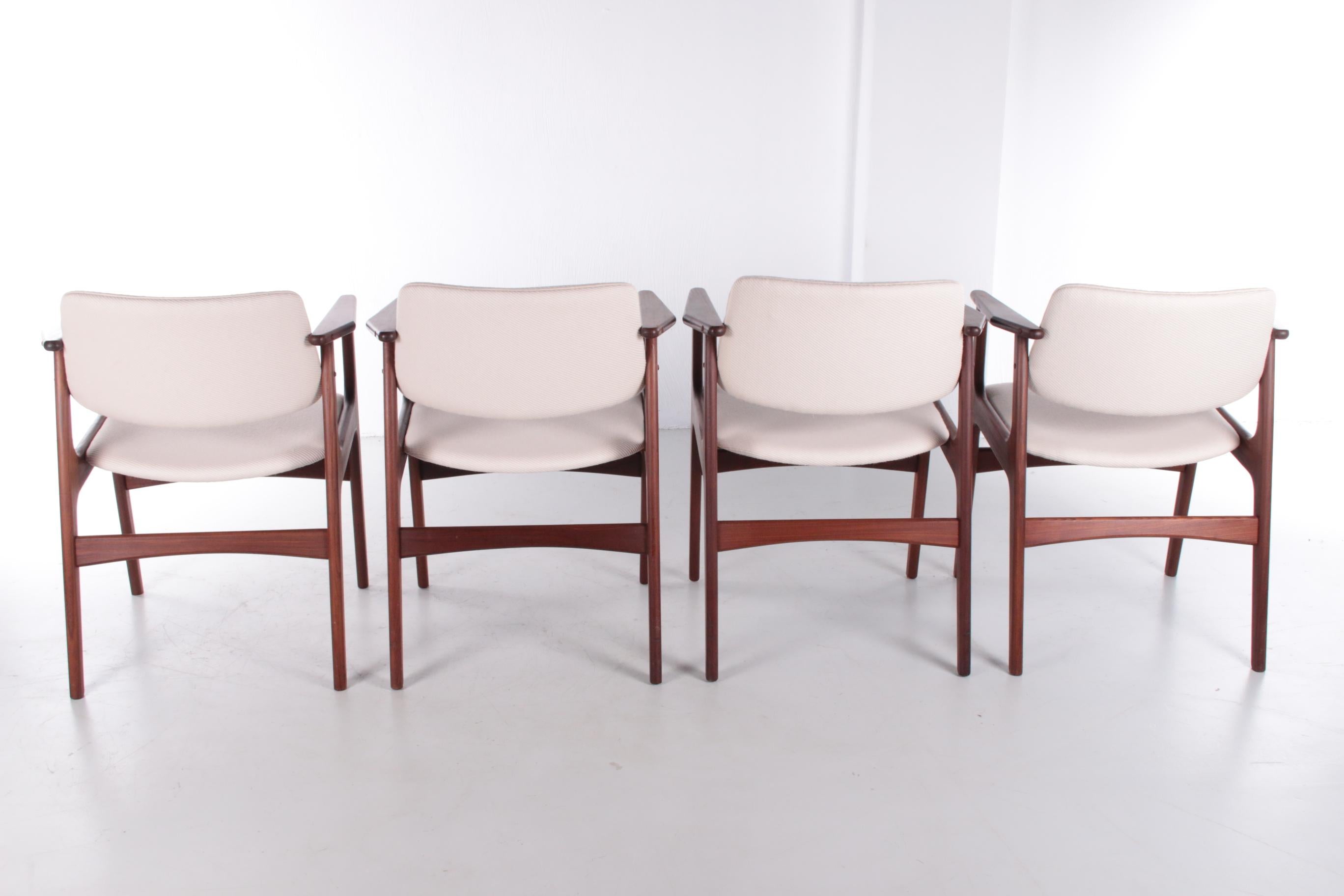 Fabric Arne Vodder Dining Room Chairs Set of 4 Denmark 60s