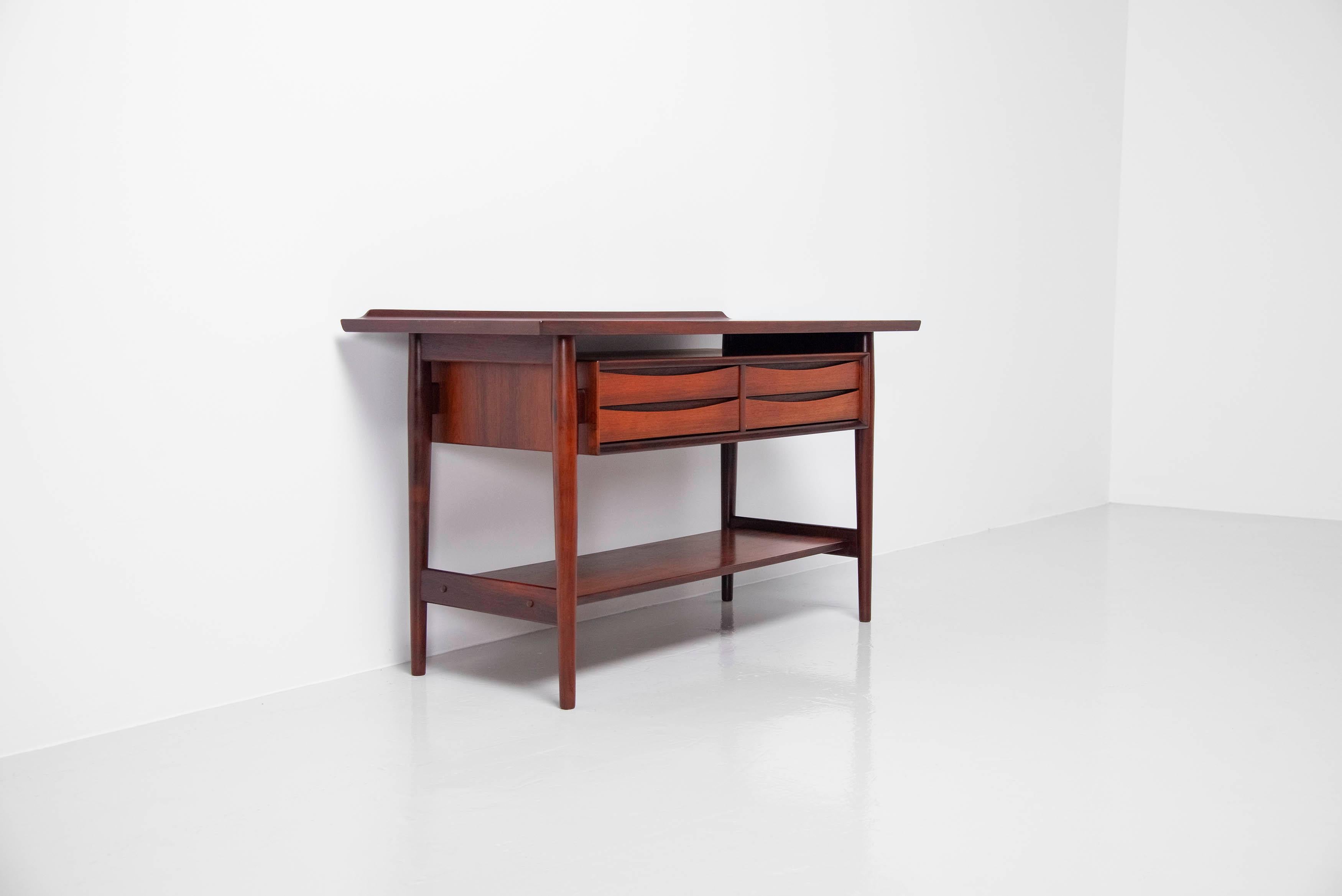 Arne Vodder Drawer Console Table, Denmark, 1960 In Good Condition In Roosendaal, Noord Brabant