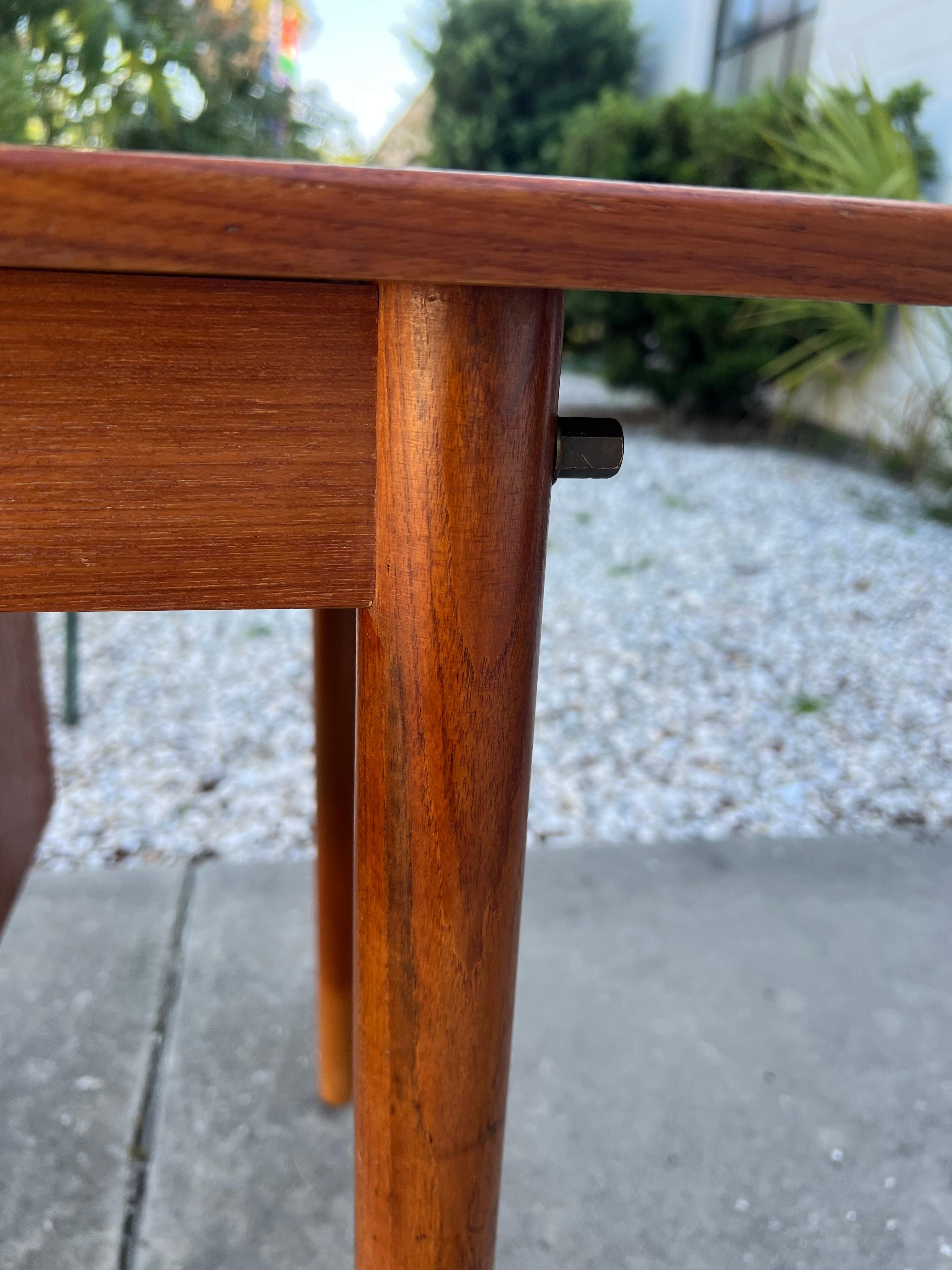 Arne Vodder Drop Leaf Desk Denmark Teak Sliding Drawers 1950's MCM For Sale 9