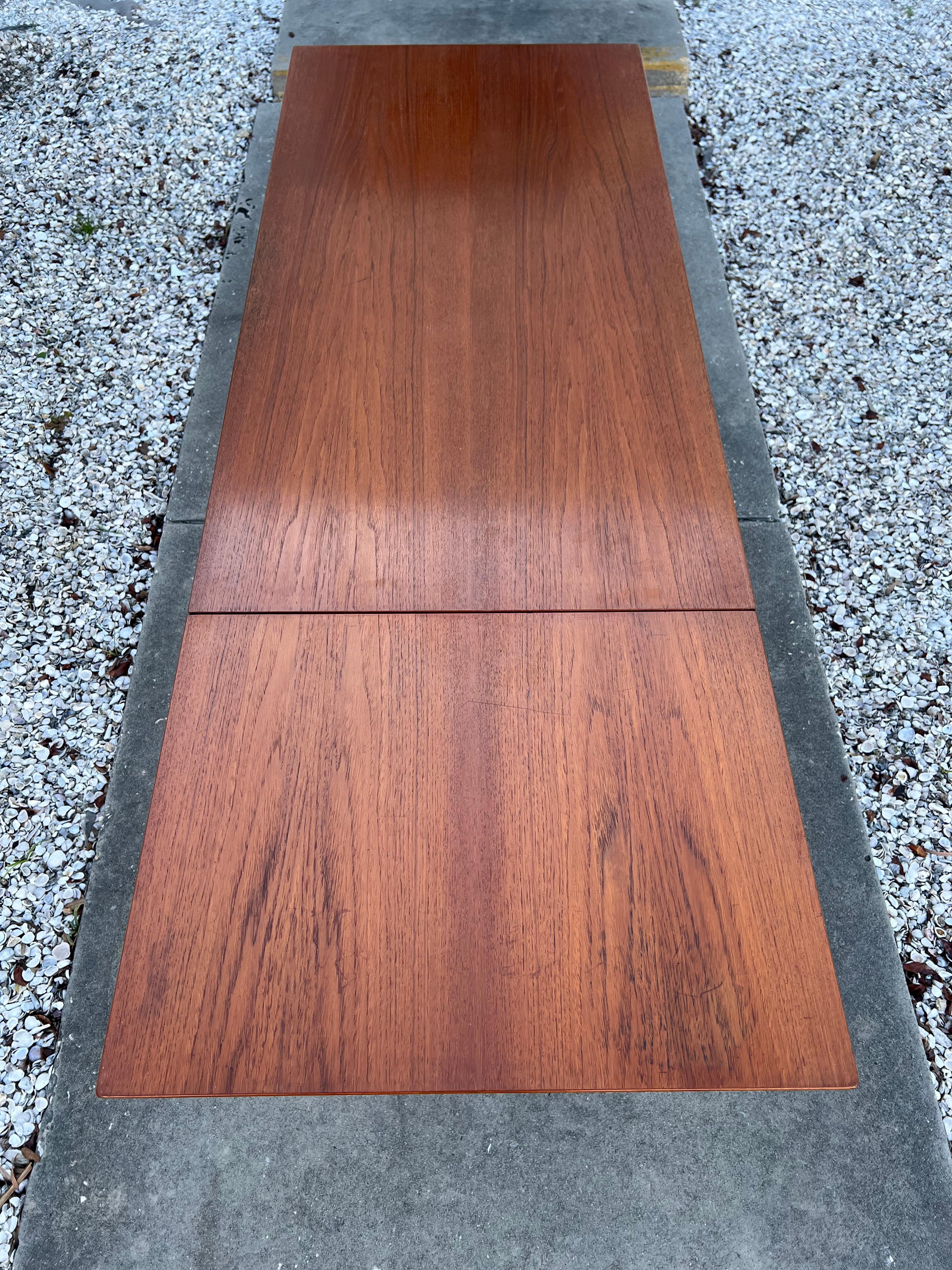 Arne Vodder Drop Leaf Desk Denmark Teak Sliding Drawers 1950's MCM For Sale 12