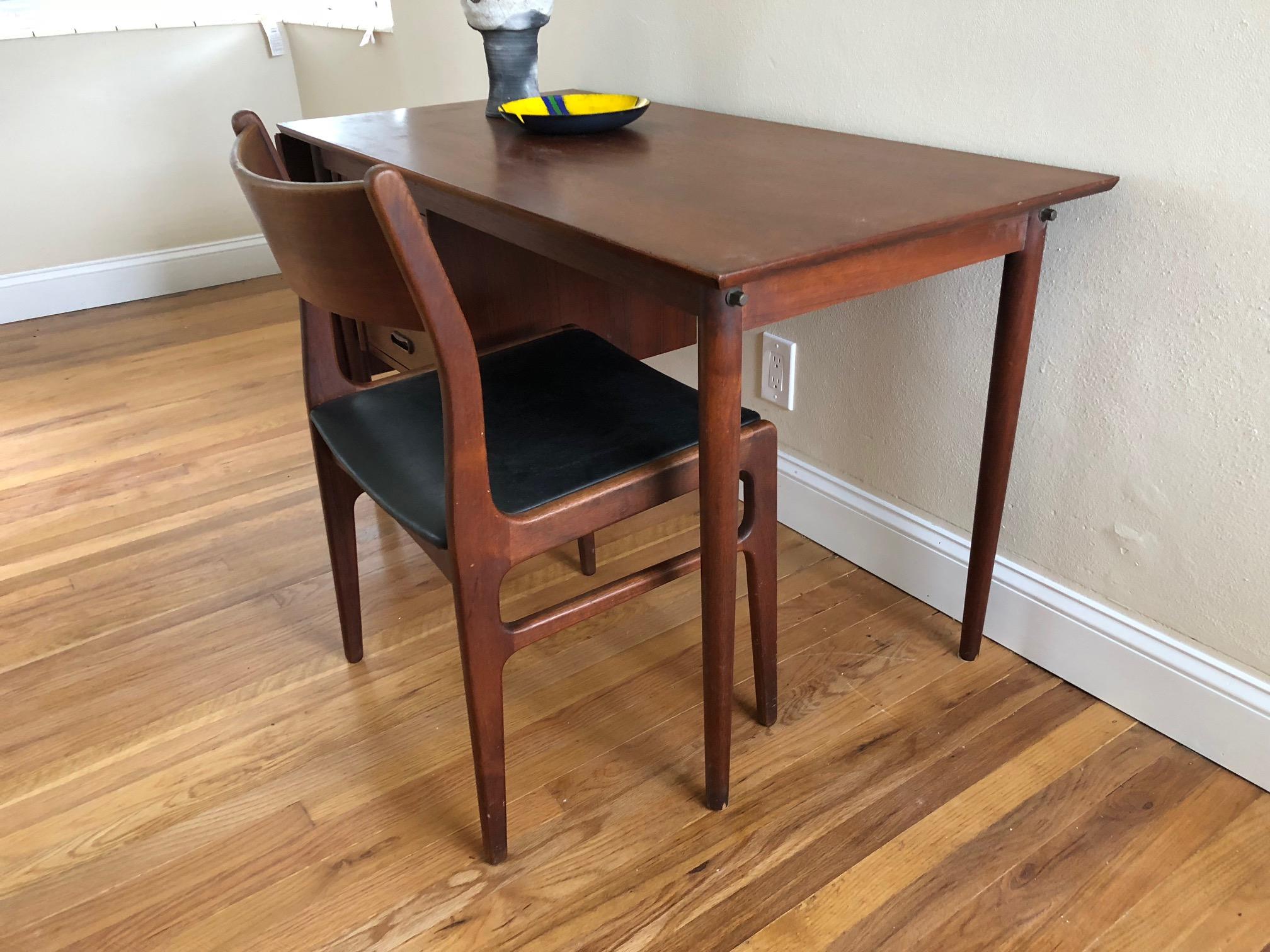 Mid-Century Modern Arne Vodder Drop Leaf Desk for H.Sigh, Denmark