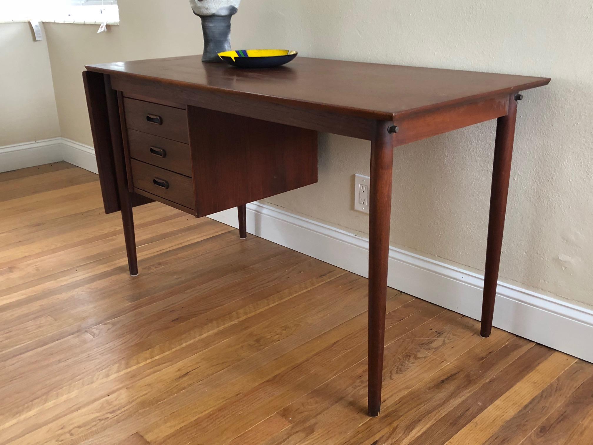 Danish Arne Vodder Drop Leaf Desk for H.Sigh, Denmark