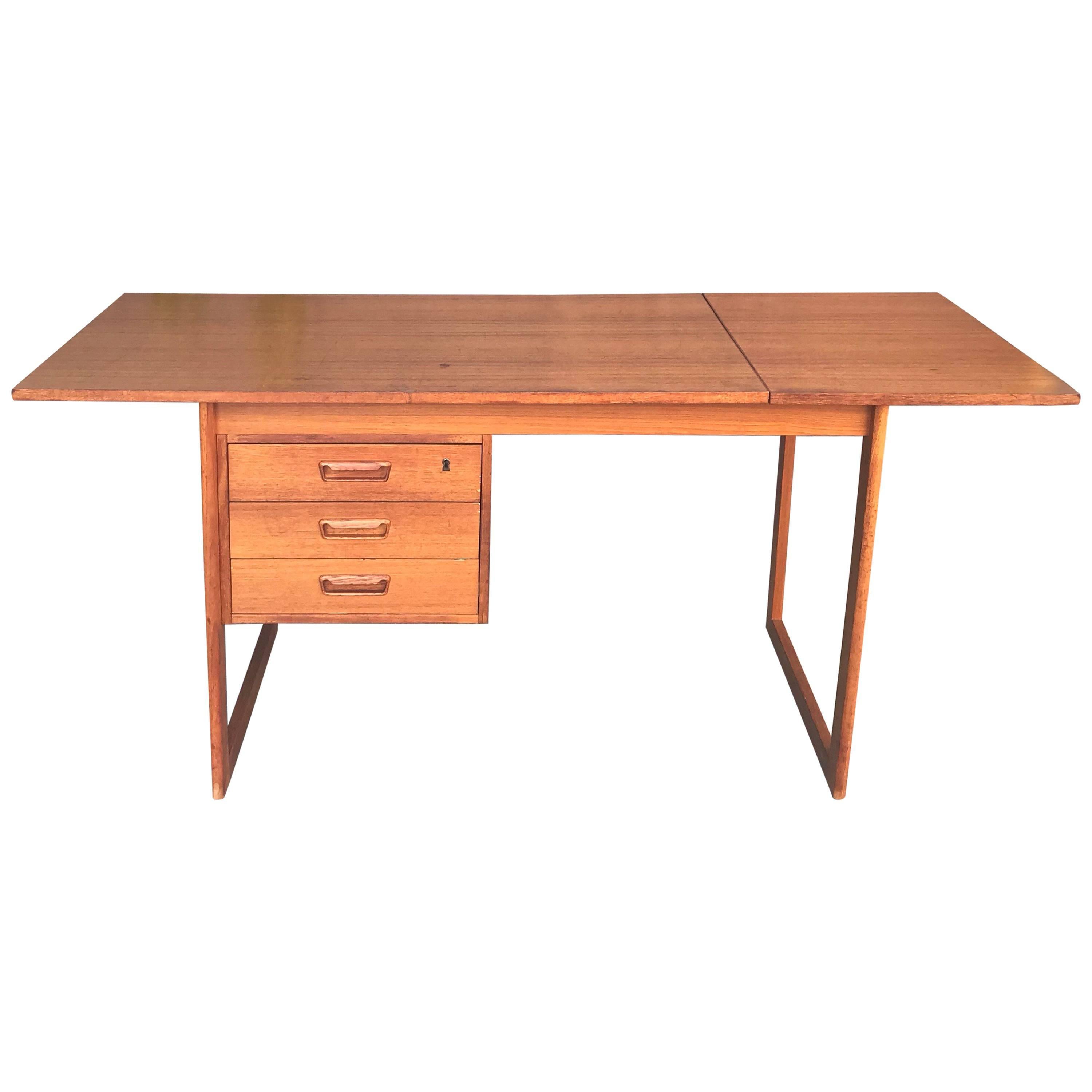 Arne Vodder Drop Leaf Midcentury Danish Modern Teak Desk