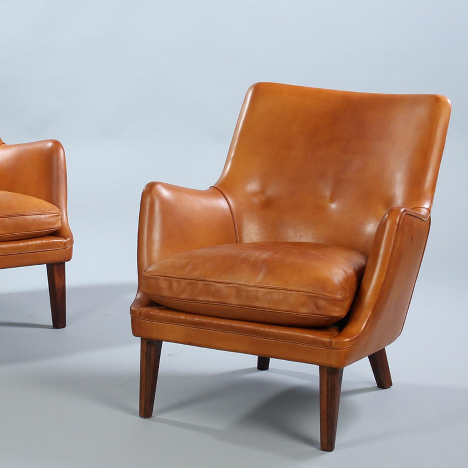 Danish Arne Vodder Easy chairs AV53 for Ivan Schlecter, 1953