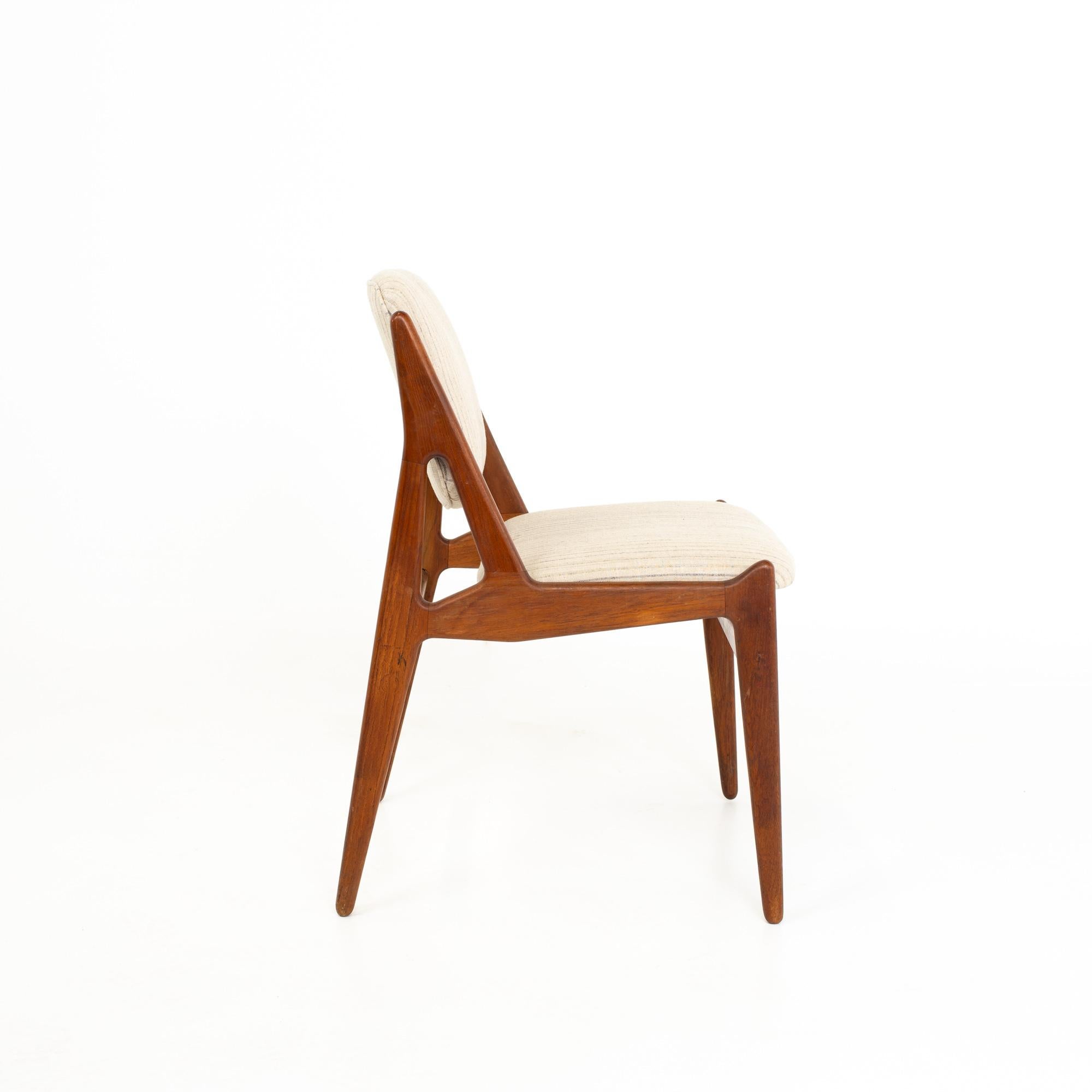 Danish Arne Vodder Elle and Ella Mid Century Teak Dining Chairs, Set of 6