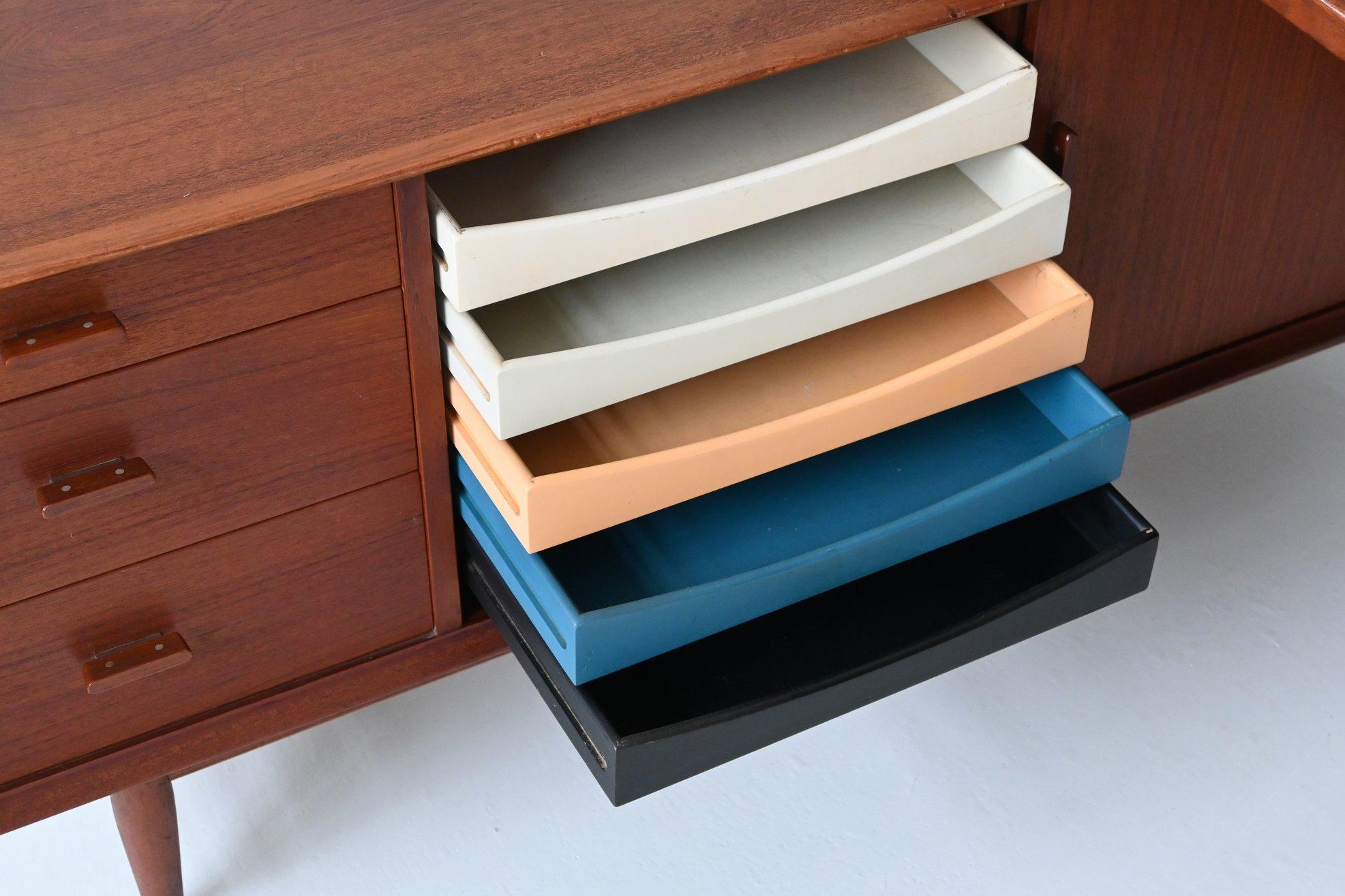 Arne Vodder executive desk and return in teak Sibast Denmark 1960 6