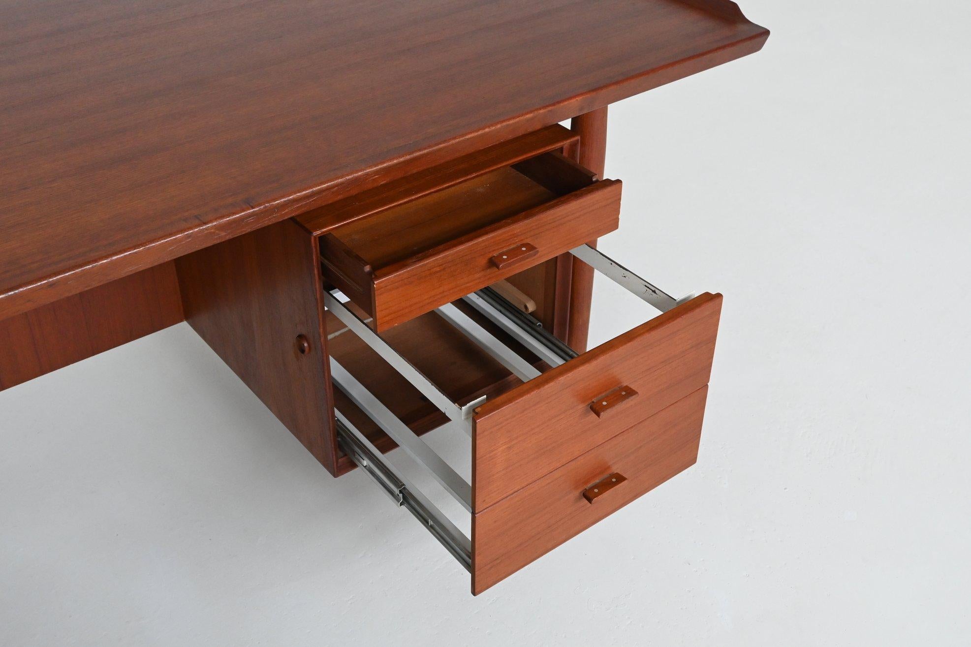 Arne Vodder executive desk and return in teak Sibast Denmark 1960 8